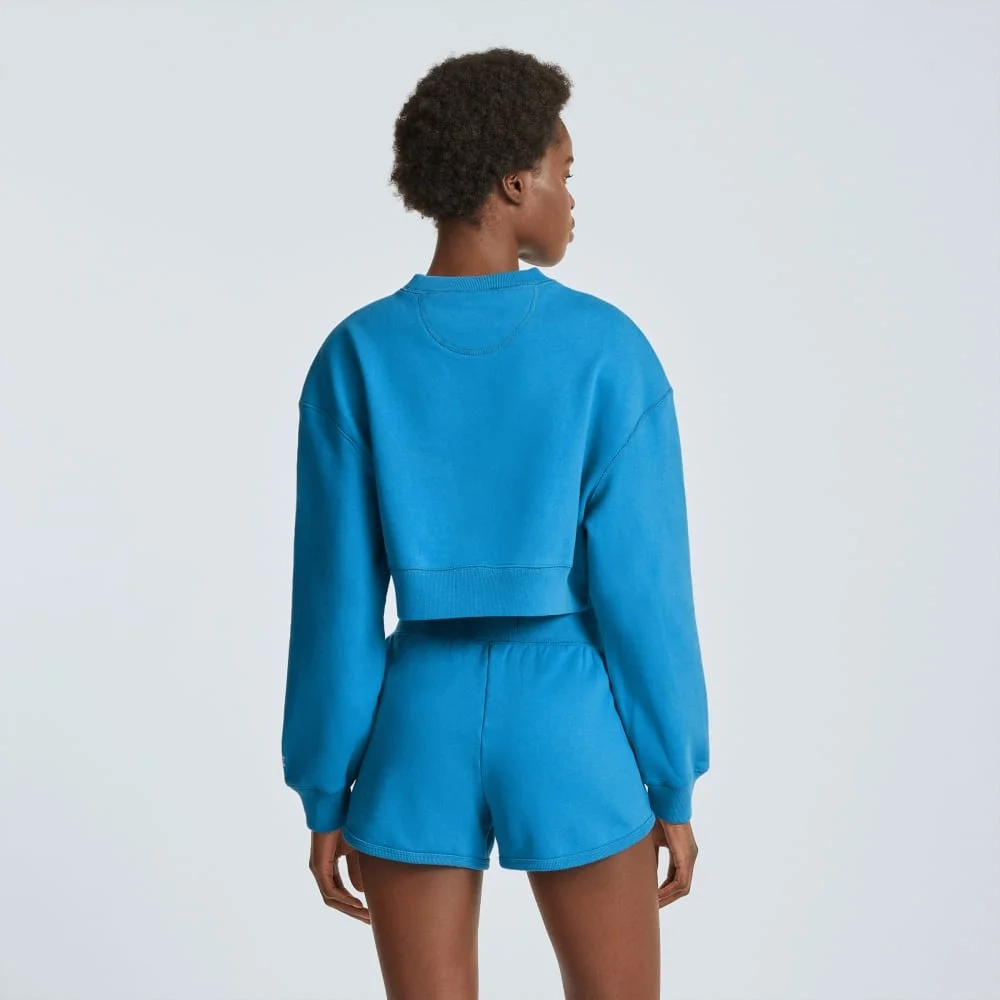 The Organic Cotton Cropped Crew | Horizon Blue (4)