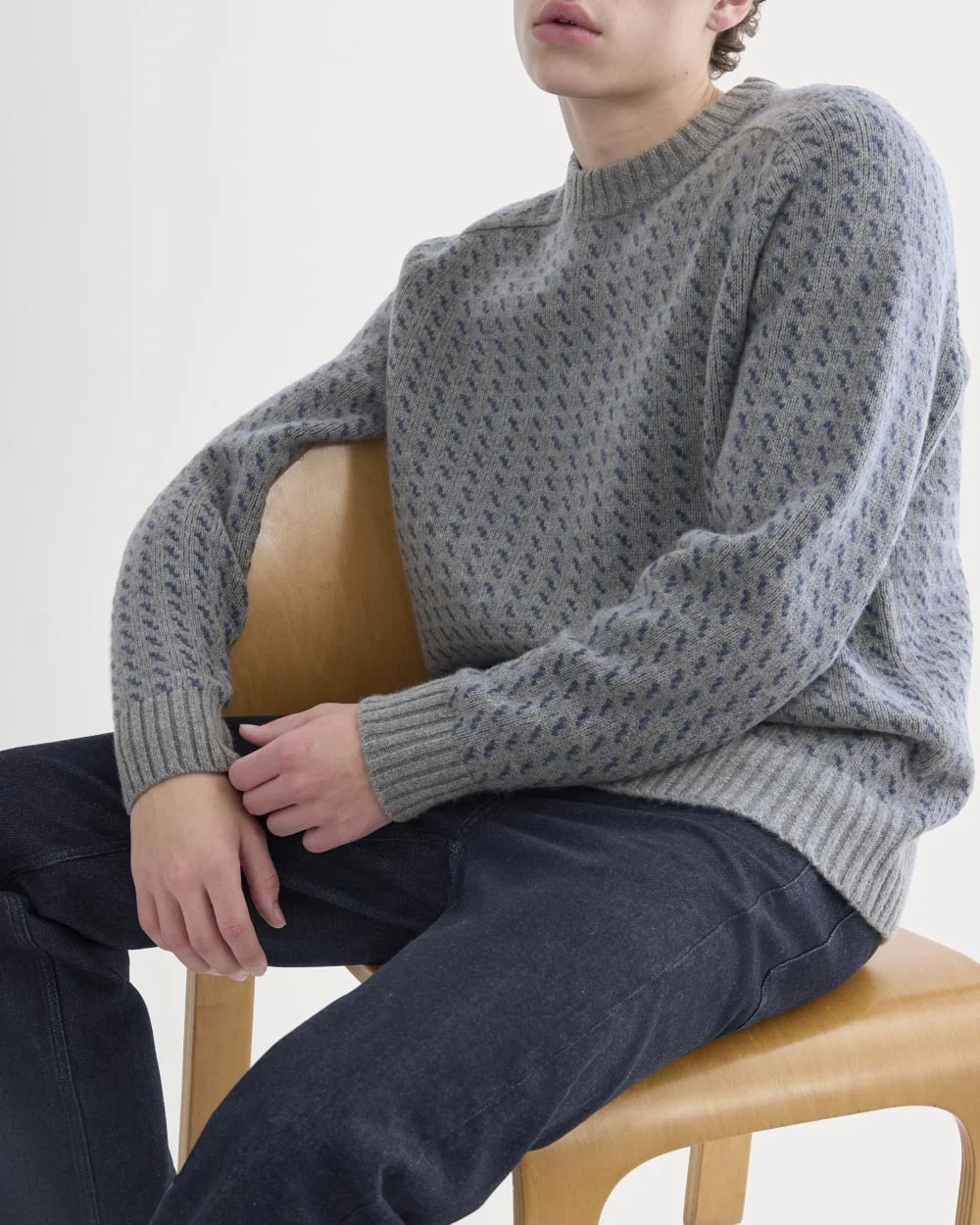 Wool Cashmere Nordic Crew | Vintage Heather Grey (6)