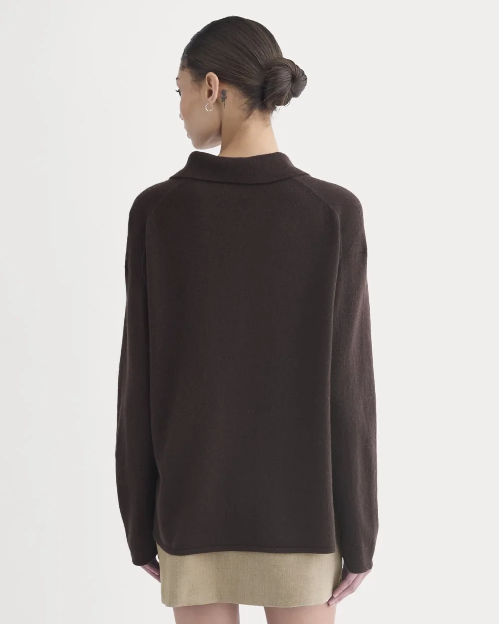Cashmere Button-Up Shirt | Dark Chocolate (6)