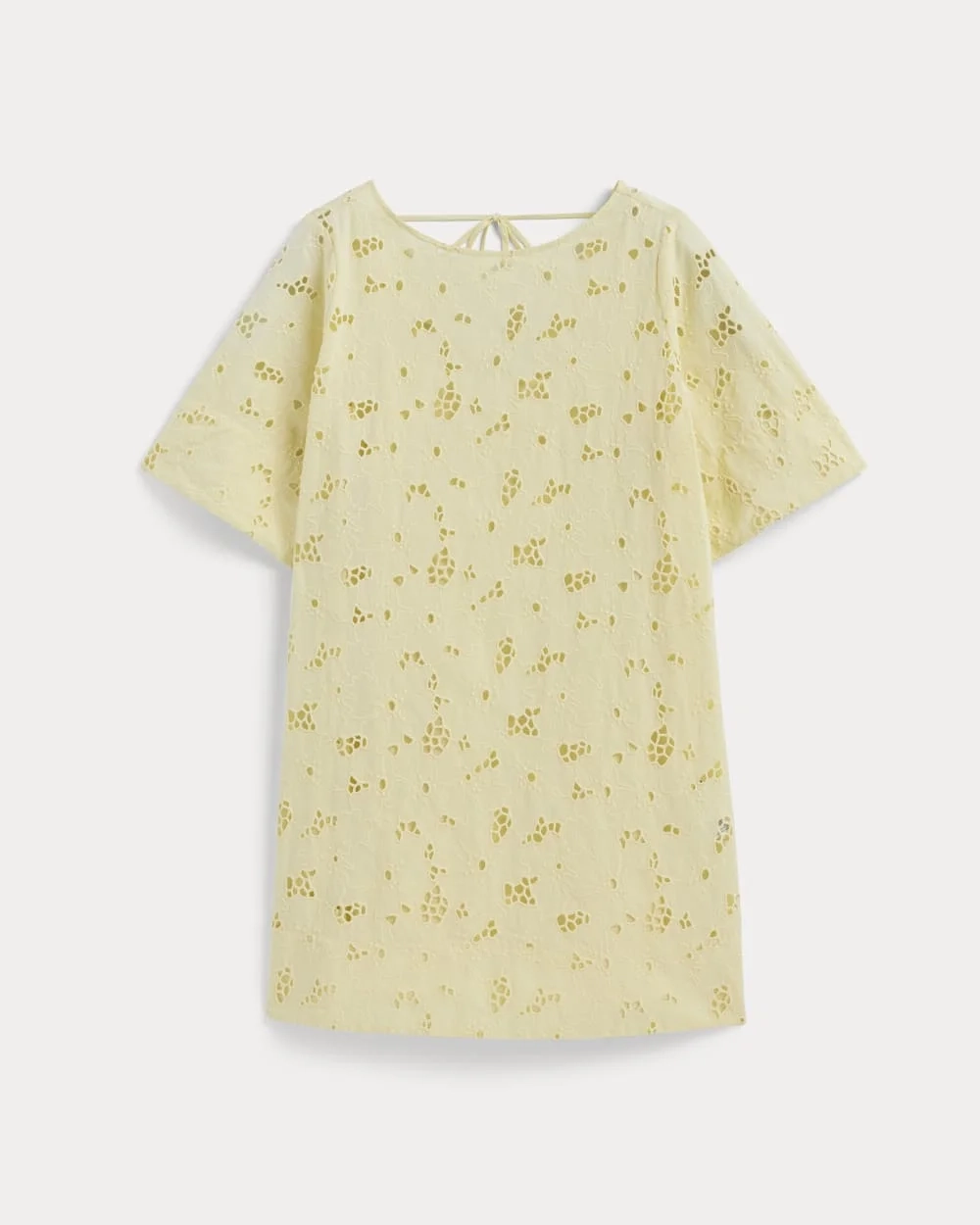 The Eyelet Mini Shift Dress | Light Yellow (5)