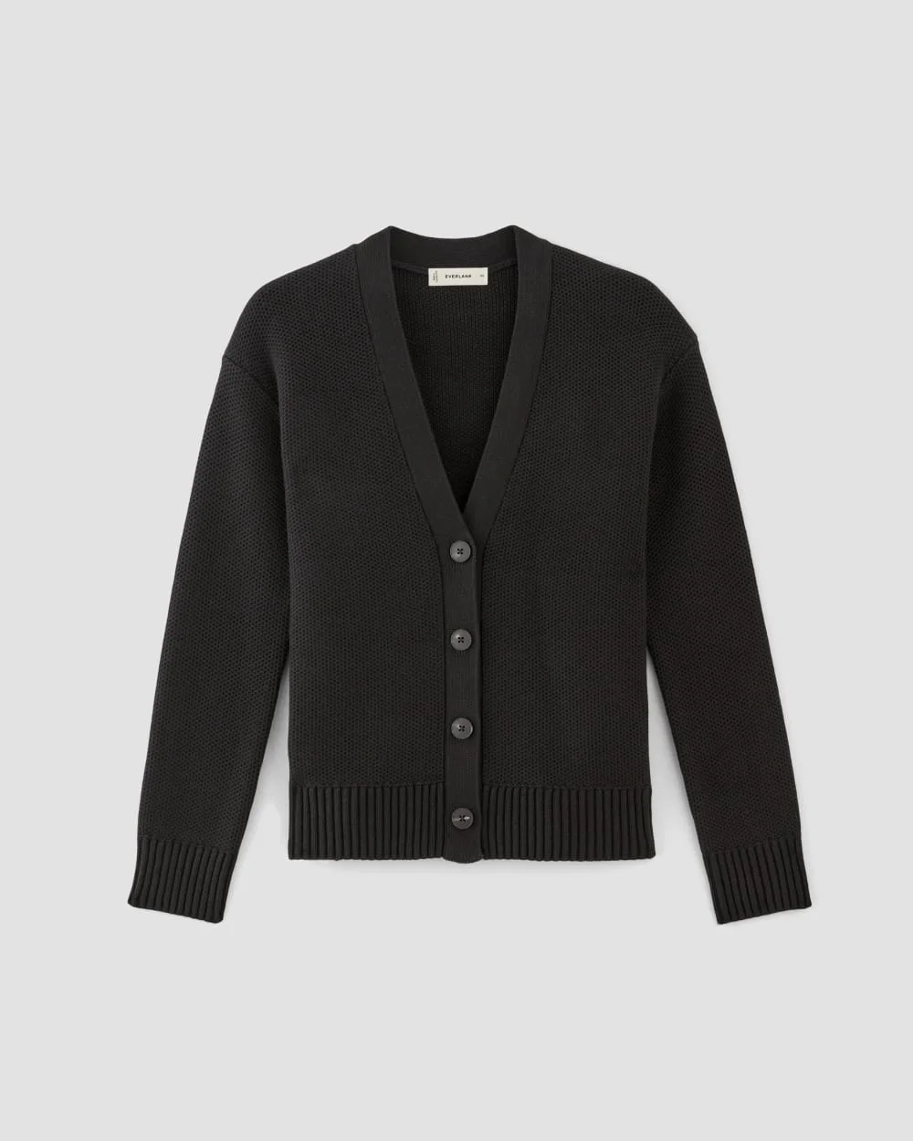 The Cotton Honeycomb Cardigan | Black (6)