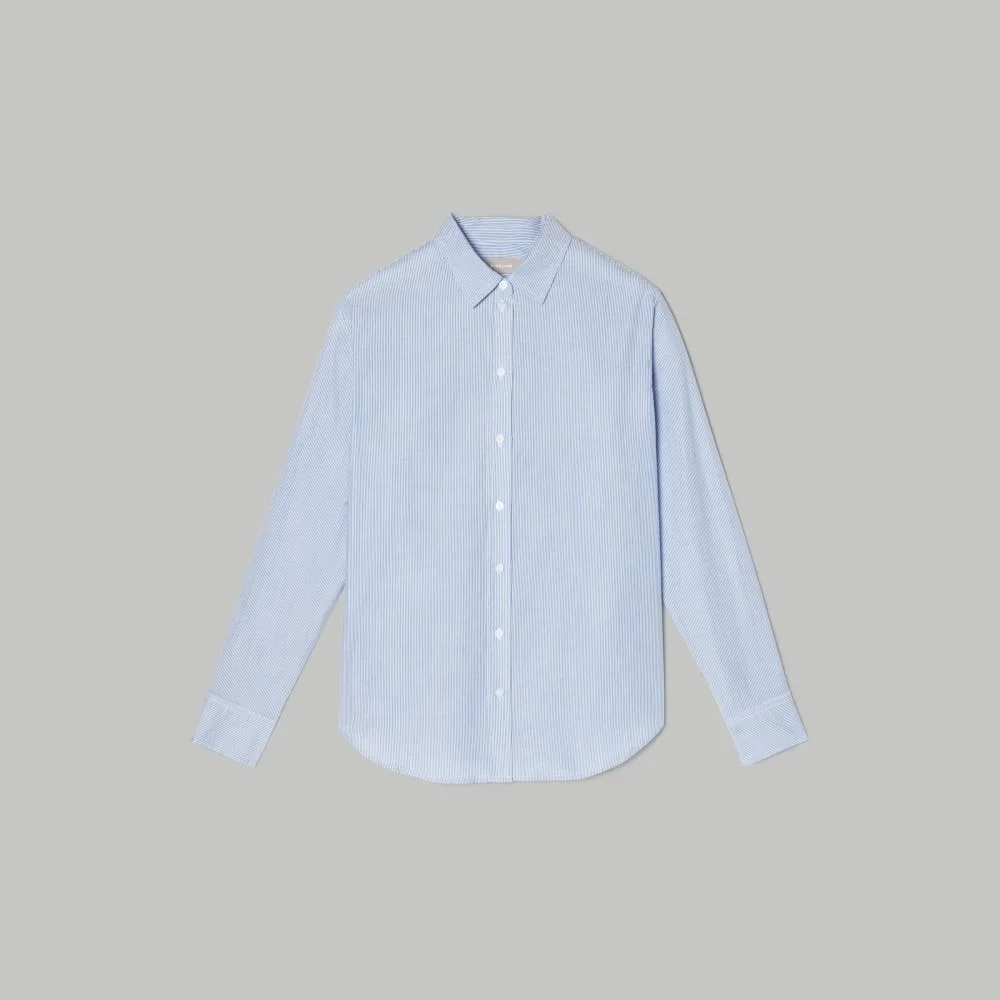 The Must-Have Shirt in Silky Cotton | Lapis Blue / White (4)
