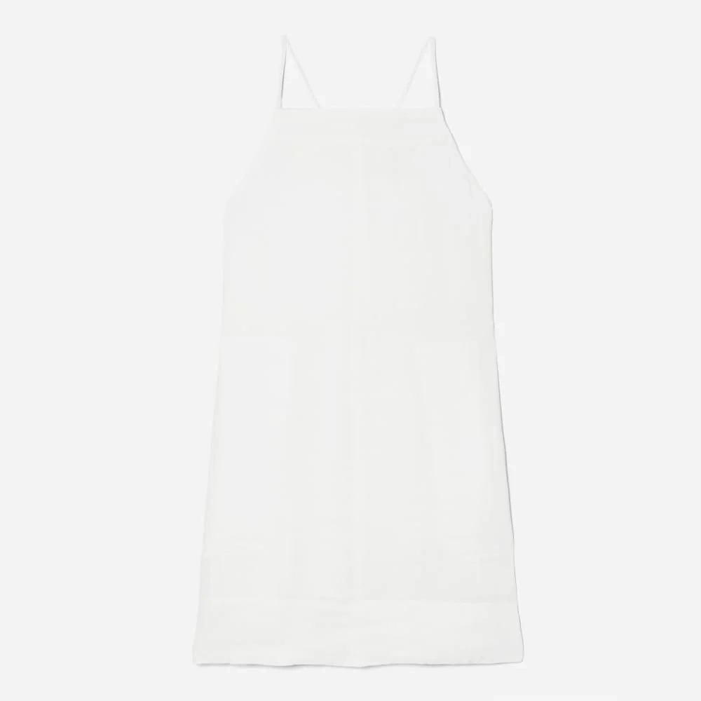 The Linen Apron Dress | White