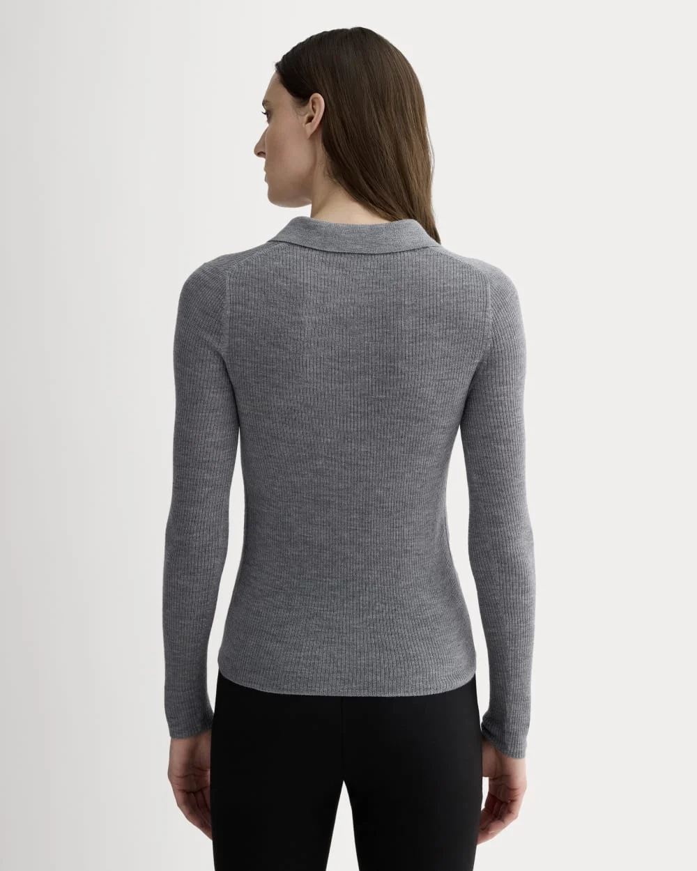 The Polo in Ultrasoft Merino | Heather Mid Grey (3)