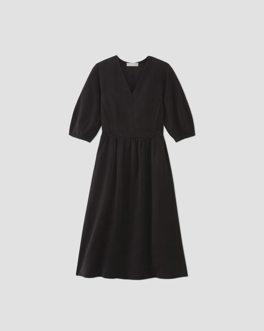 The TENCEL™ Puff-Sleeve Dress | Black (3)