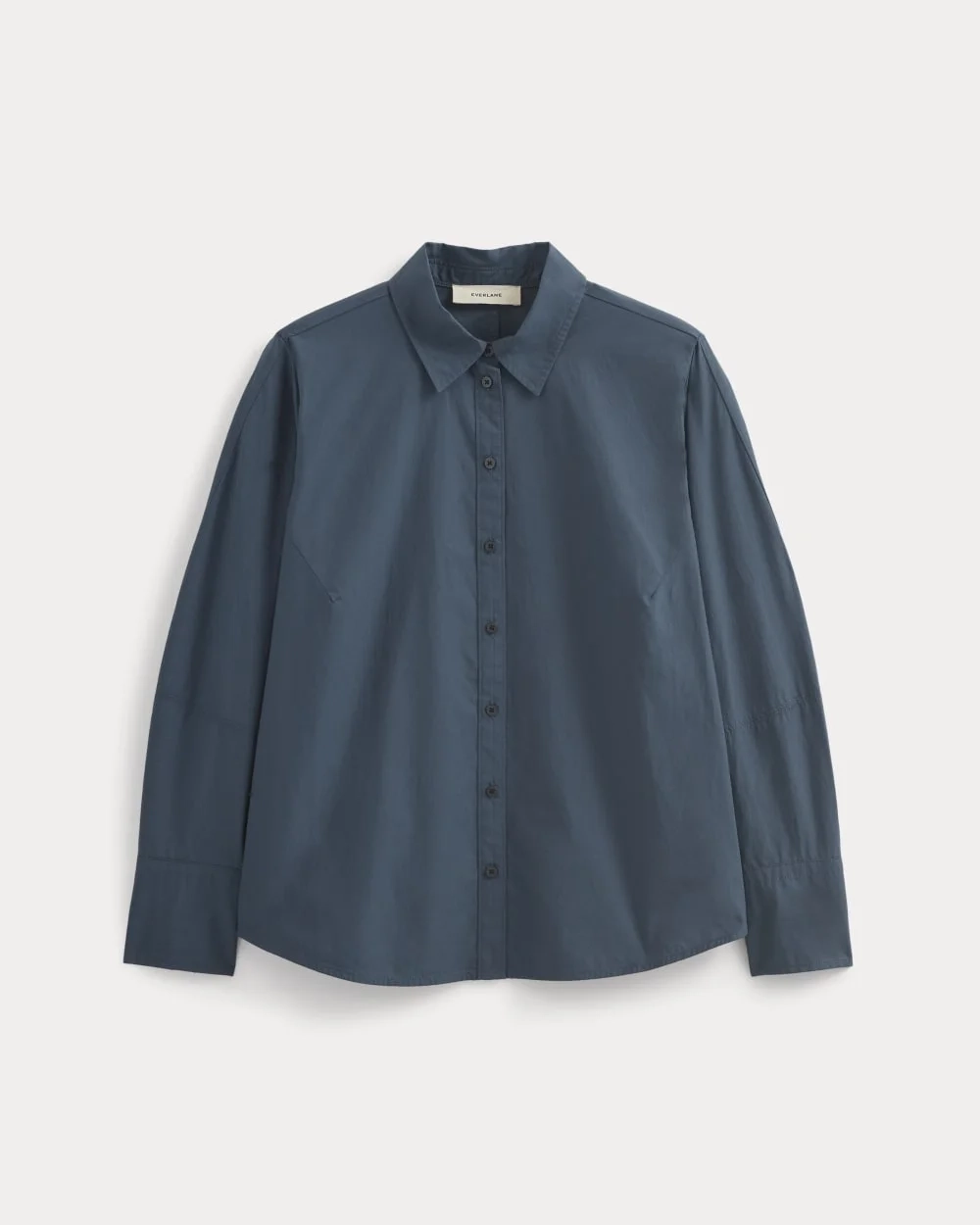 Lantern-Sleeve Shirt in Lightweight Cotton | Deep Lazuli Blue (5)