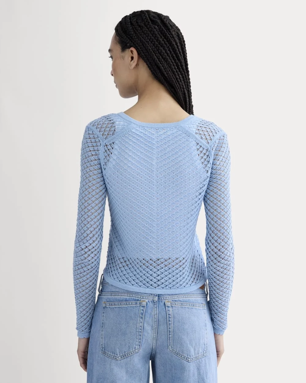 The Lace Knit Cardigan | Sky Blue (4)