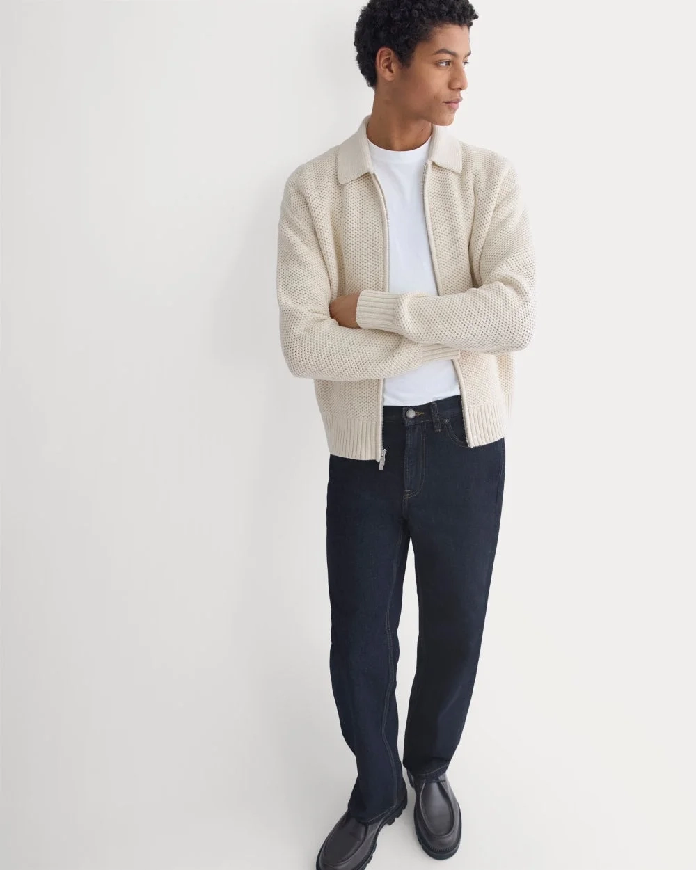 Honeycomb Sweater Jacket | Heathered Oat (6)