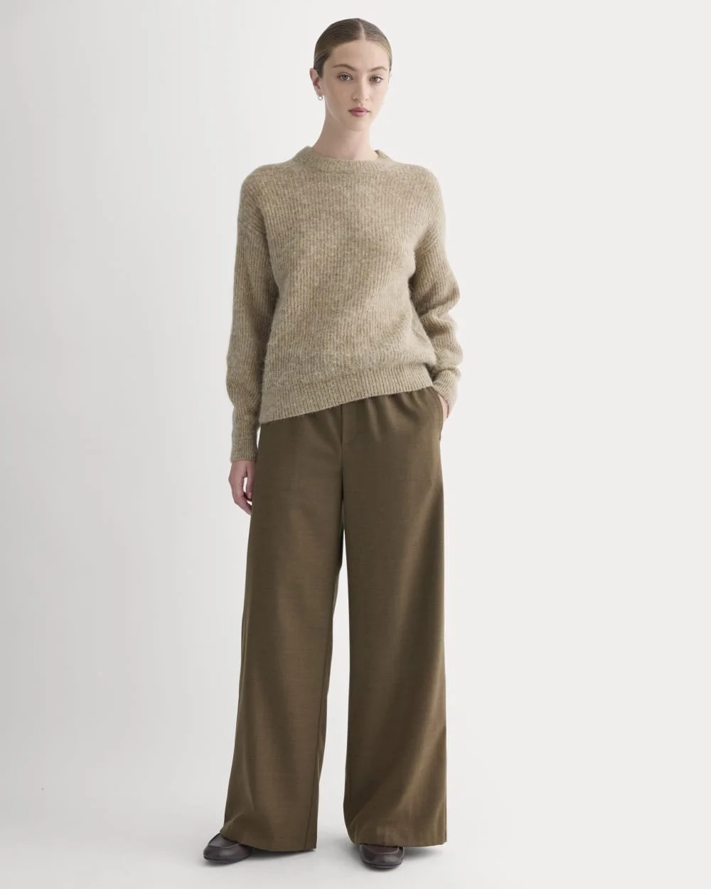 The Pull-On Trouser in Tailor Twill | Heathered Cocoa