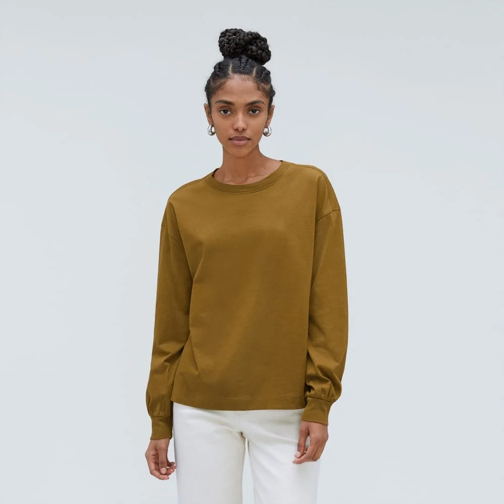 The Organic Cotton Long-Sleeve Tee | Tapenade (5)