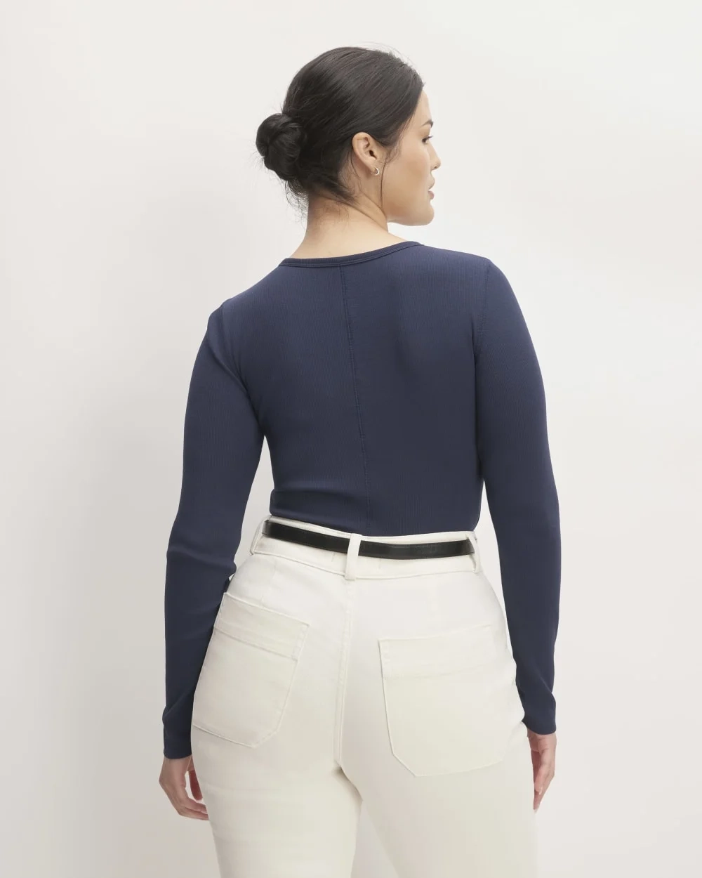 The Luxe Rib Long-Sleeve Crew | Navy (2)