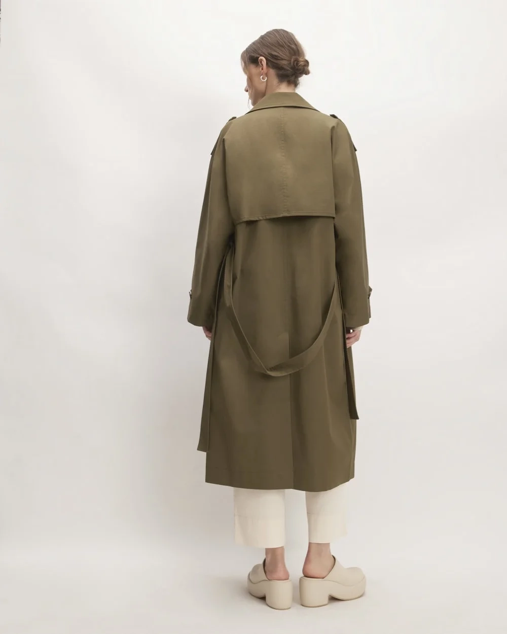 The Cotton Long Trench Coat | Beech (6)