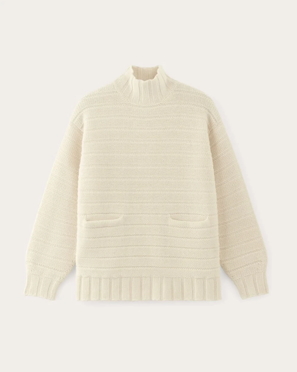 The Oversized Turtleneck in Luxe Merino | Bone (6)