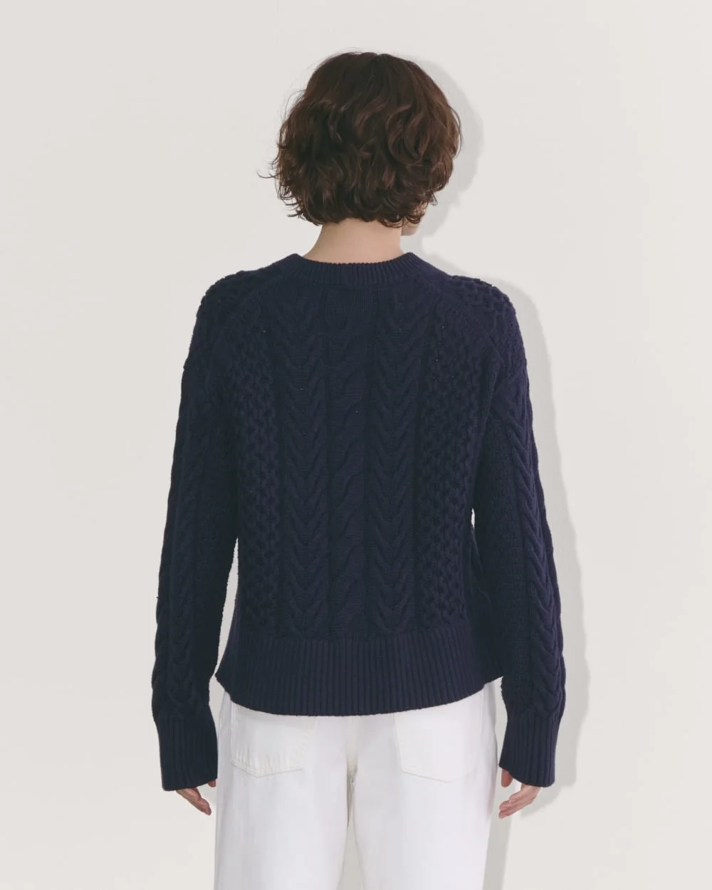 The Cable Sweater in Everyday Cotton | Navy (4)