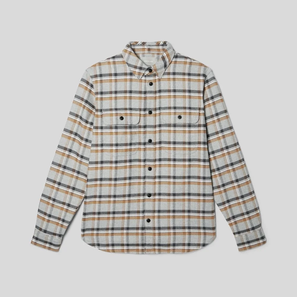 The Heavyweight Overshirt | Uniform | Tobacco Brown / Heather Grey Plaid (6)