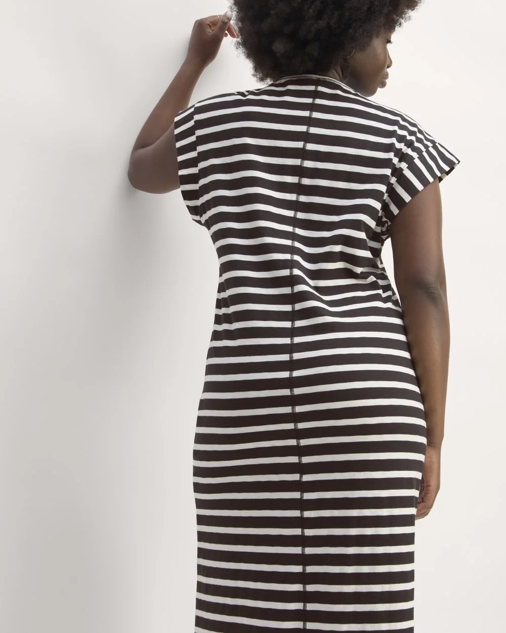 The Muscle Tee Midi Dress | Black / Bone (5)
