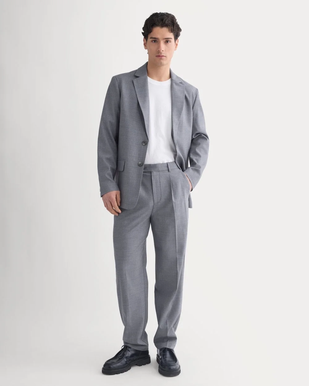 Tropical Wool Blazer | Heathered Grey (3)