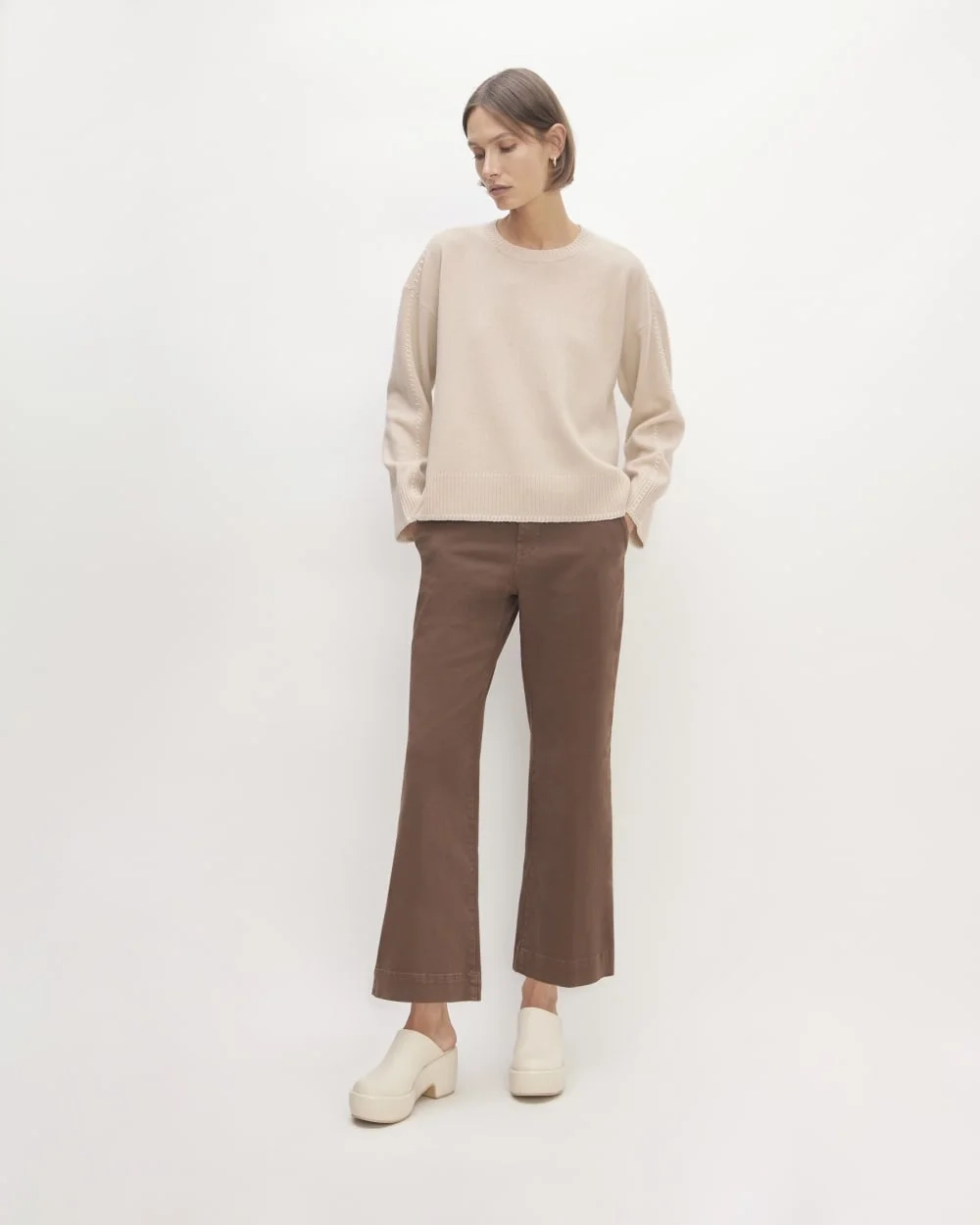 The Good Merino Wool Crewneck Sweater | Buttermilk / White (5)