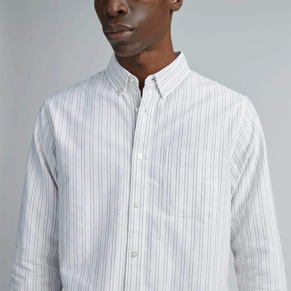 The Classic Oxford Shirt | Canvas / Mauve / Chocolate | Tall (4)