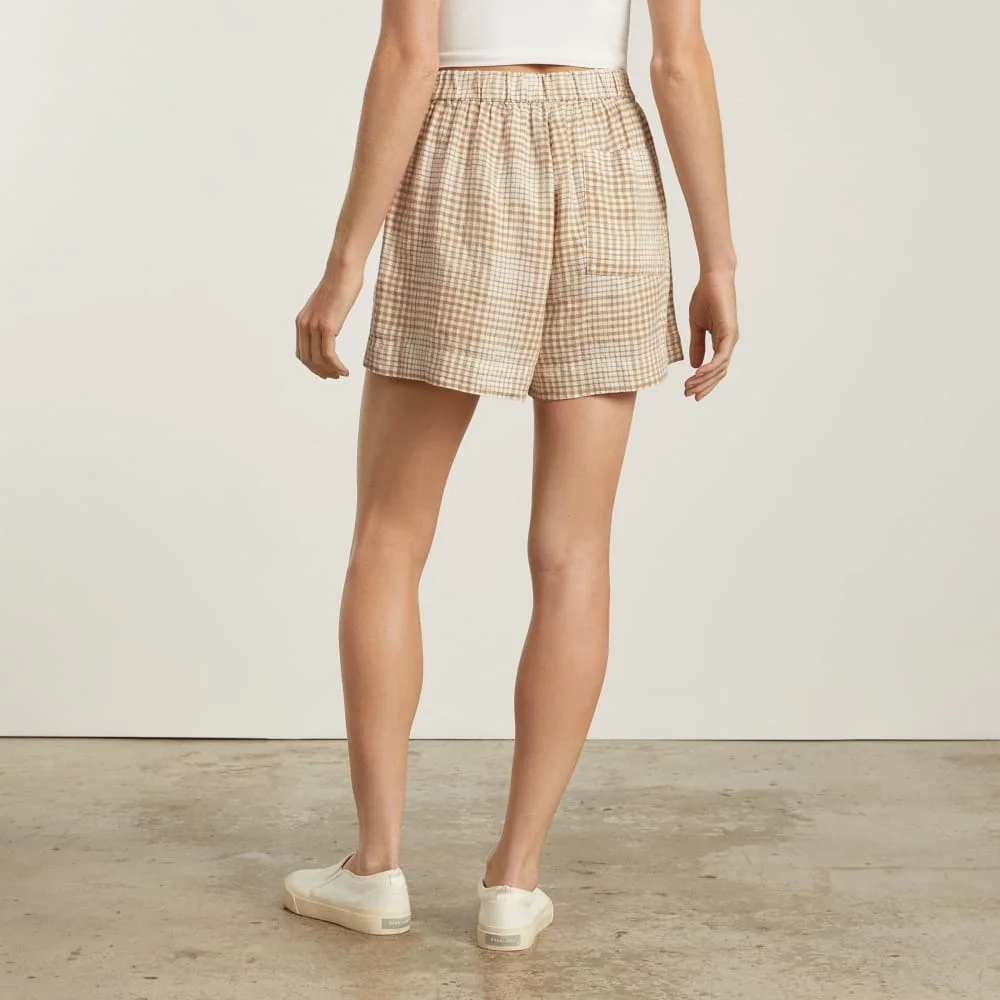 The Linen Boxer Short | Iced Coffee Grid (4)