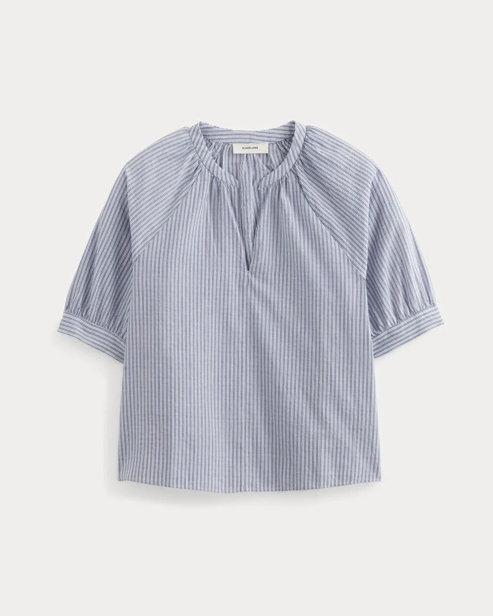 The Gauze Gathered Top | Mazarine Blue / Optic White (6)