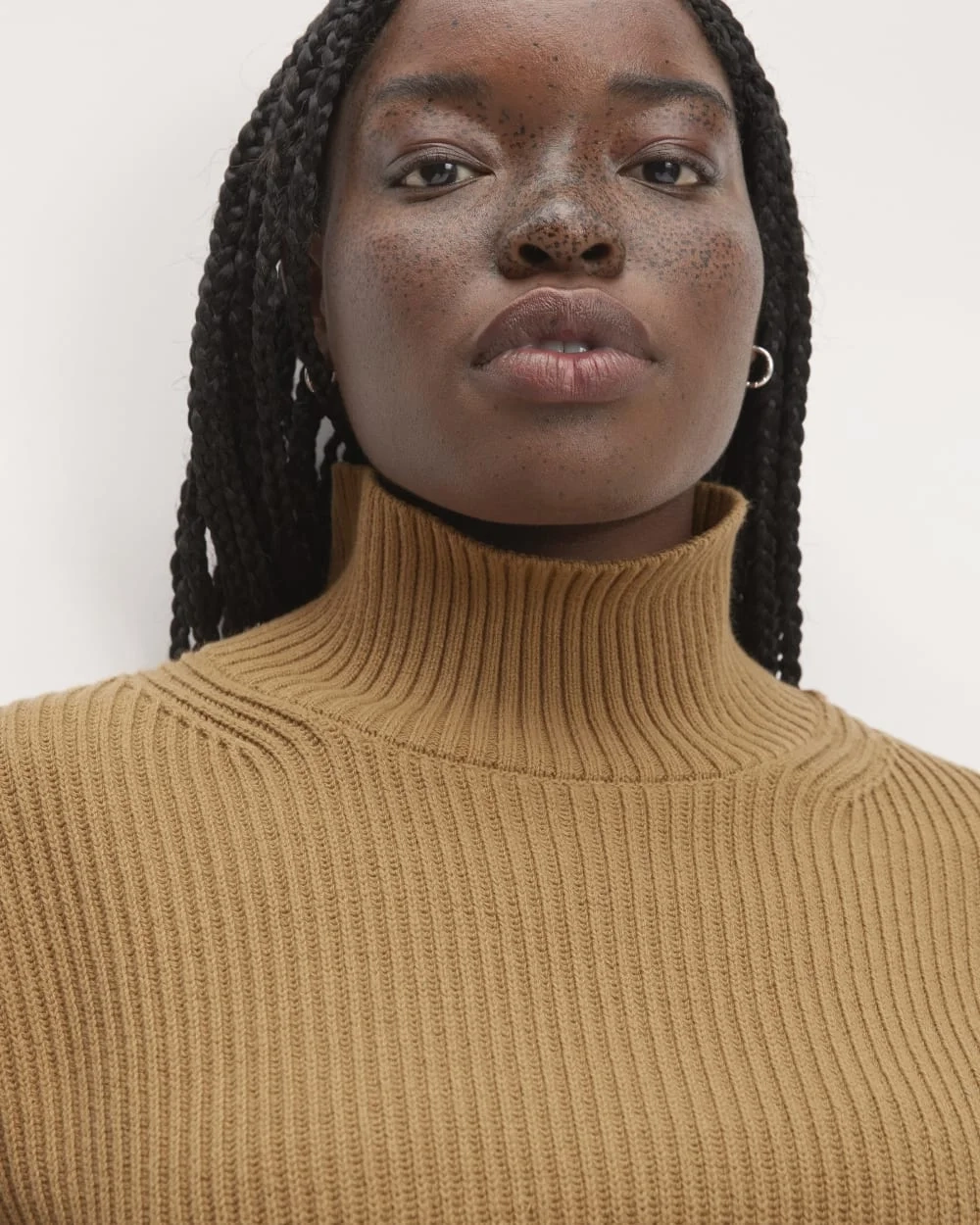 The Organic Cotton Ribbed Turtleneck | Toasted Coconut (6)