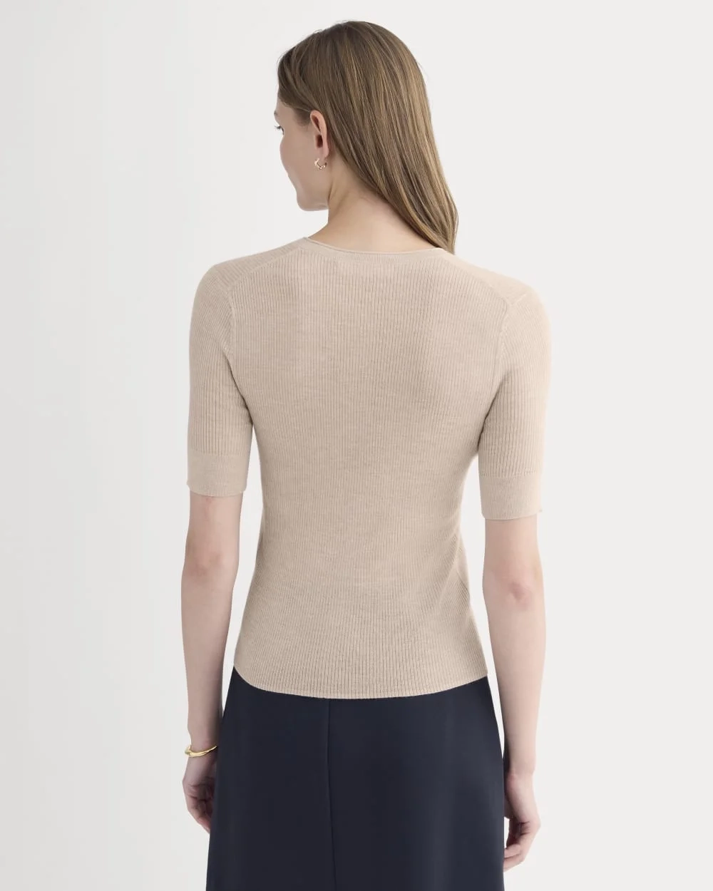 The Short-Sleeve Henley in Ultrasoft Merino | Pale Blush (4)