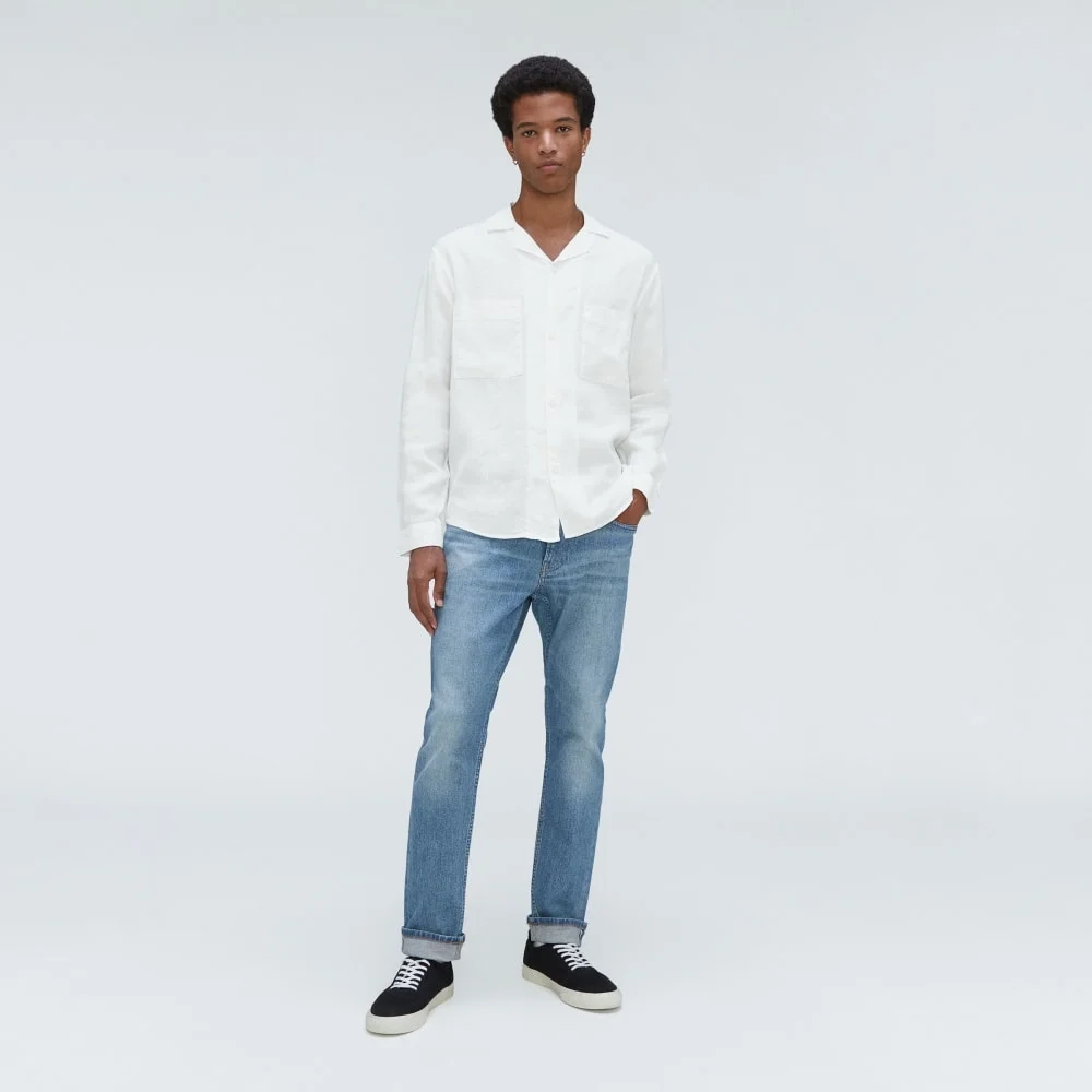 The Long Sleeve Linen Camp Shirt | White (4)