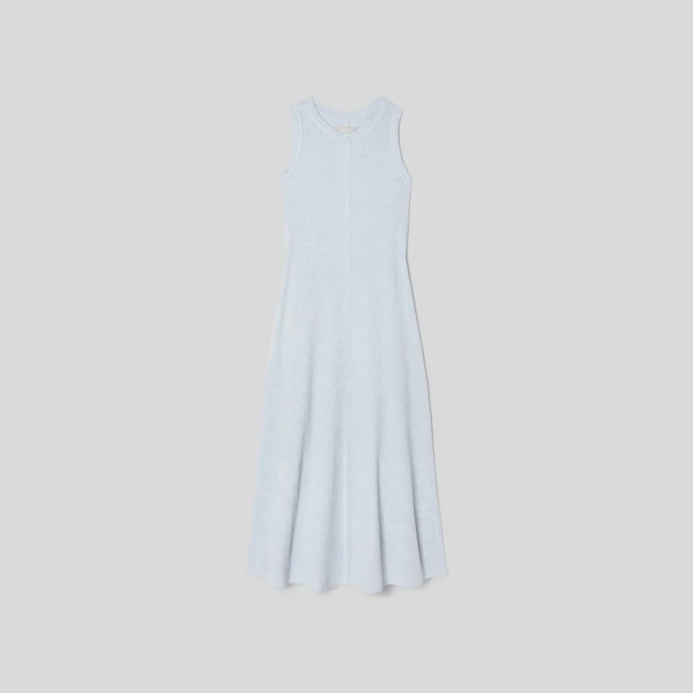 The  Organic Cotton Waffle Tank Dress | Heathered Periwinkle (4)