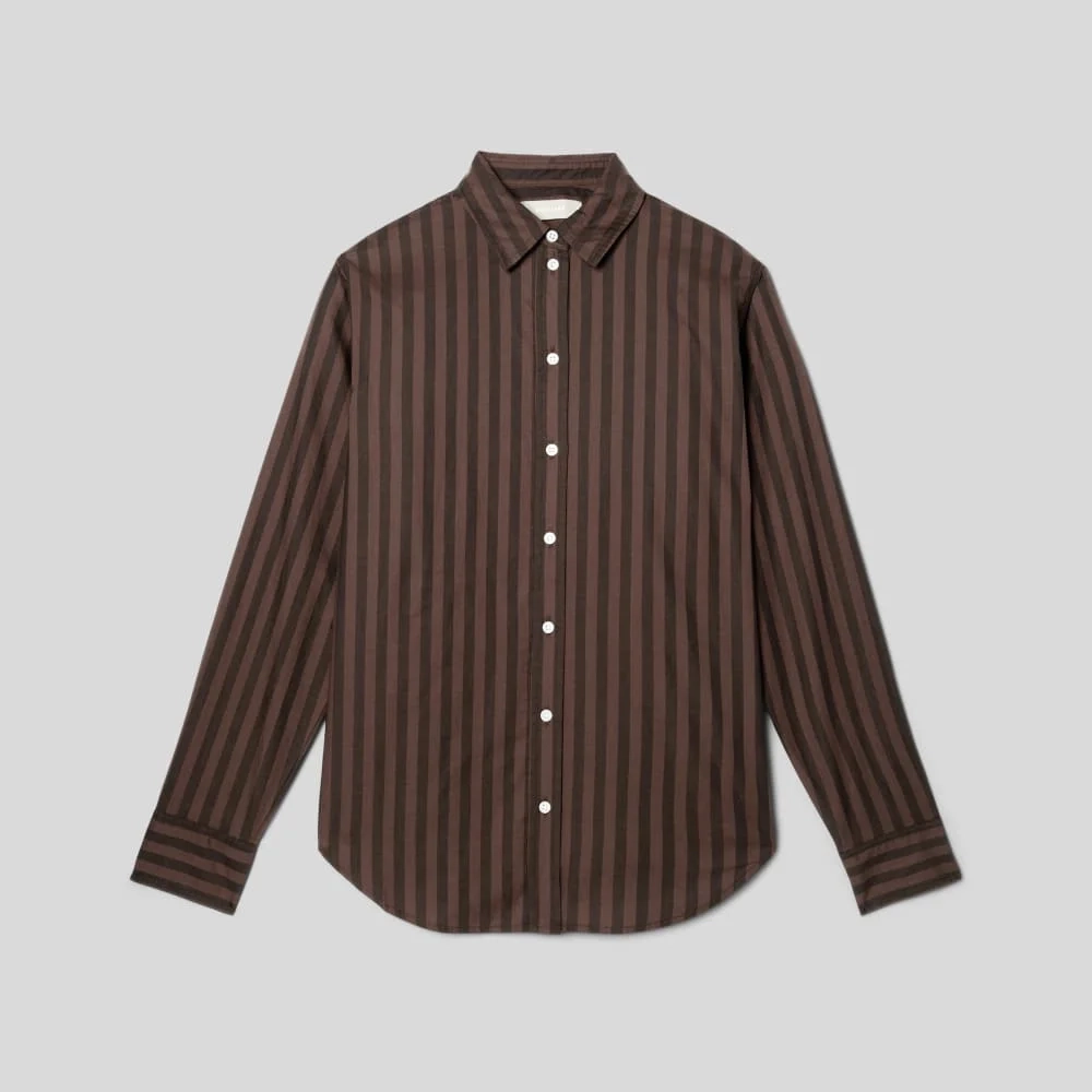 The Must-Have Shirt in Silky Cotton | Chocolate Brown / Black (6)