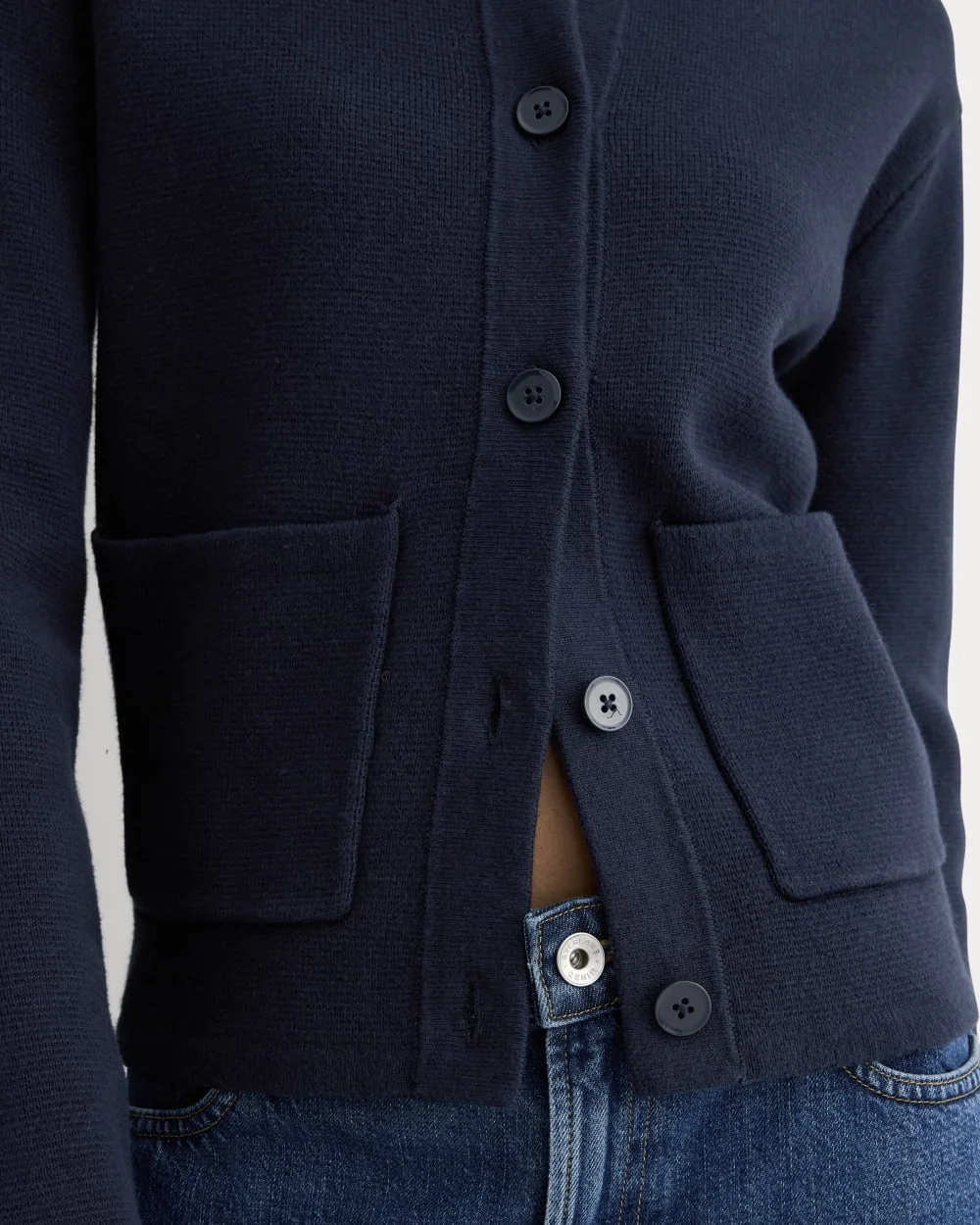 The Crew Cardigan in Everyday Cotton | Navy (5)