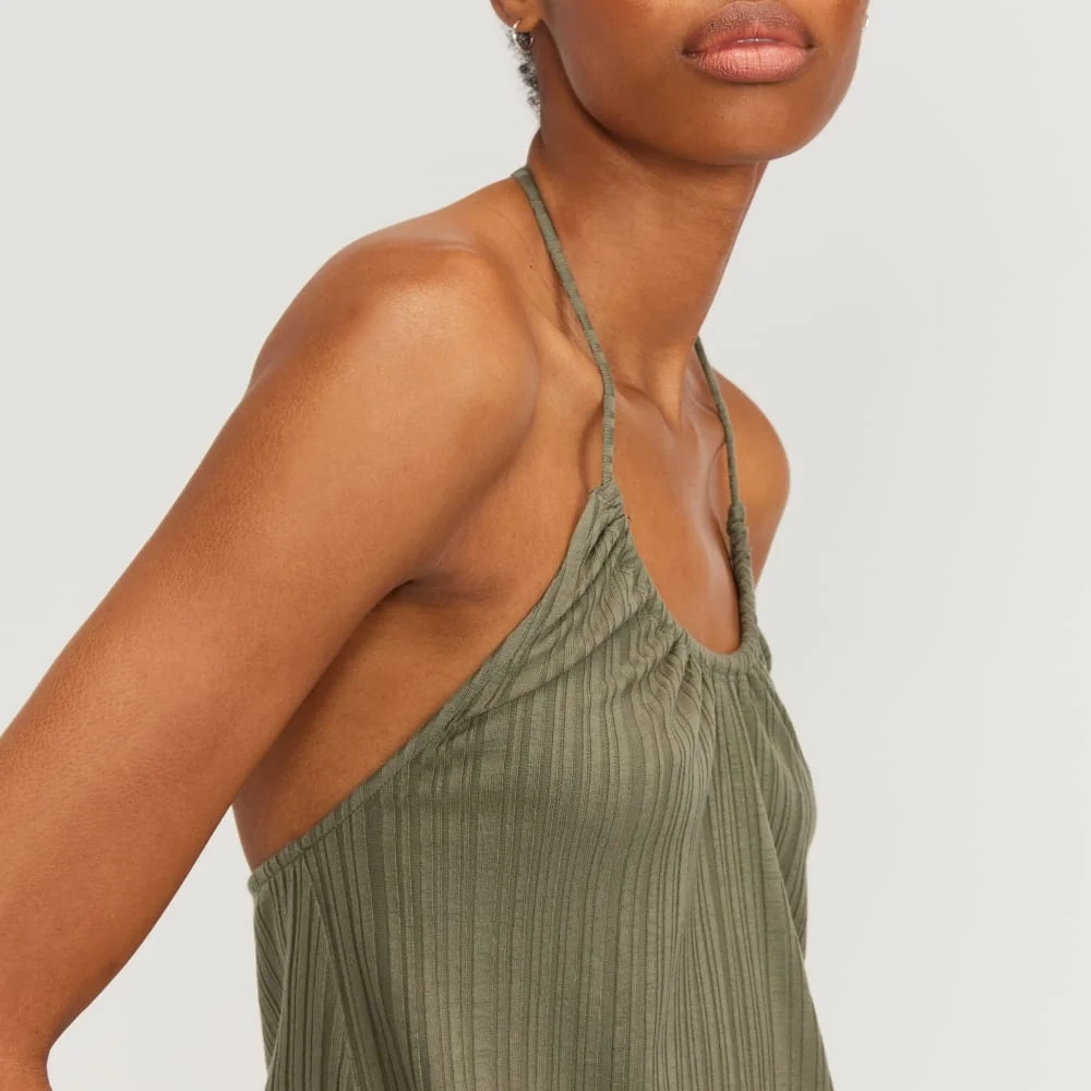 The Rib Soft Knit Halter Top | Kalamata (4)