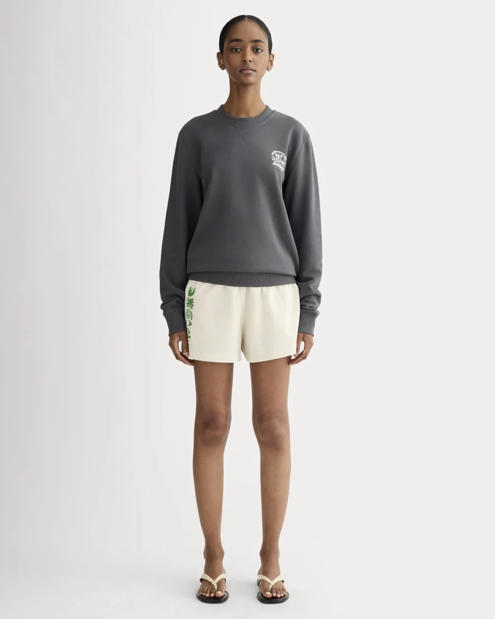 The Everlane x Parks Project French Terry Crew | Forged Iron / Natural (6)