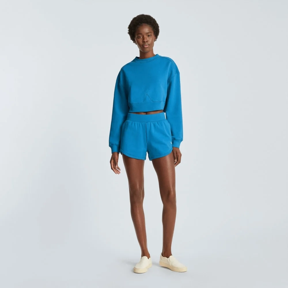 The Organic Cotton Cropped Crew | Horizon Blue (5)