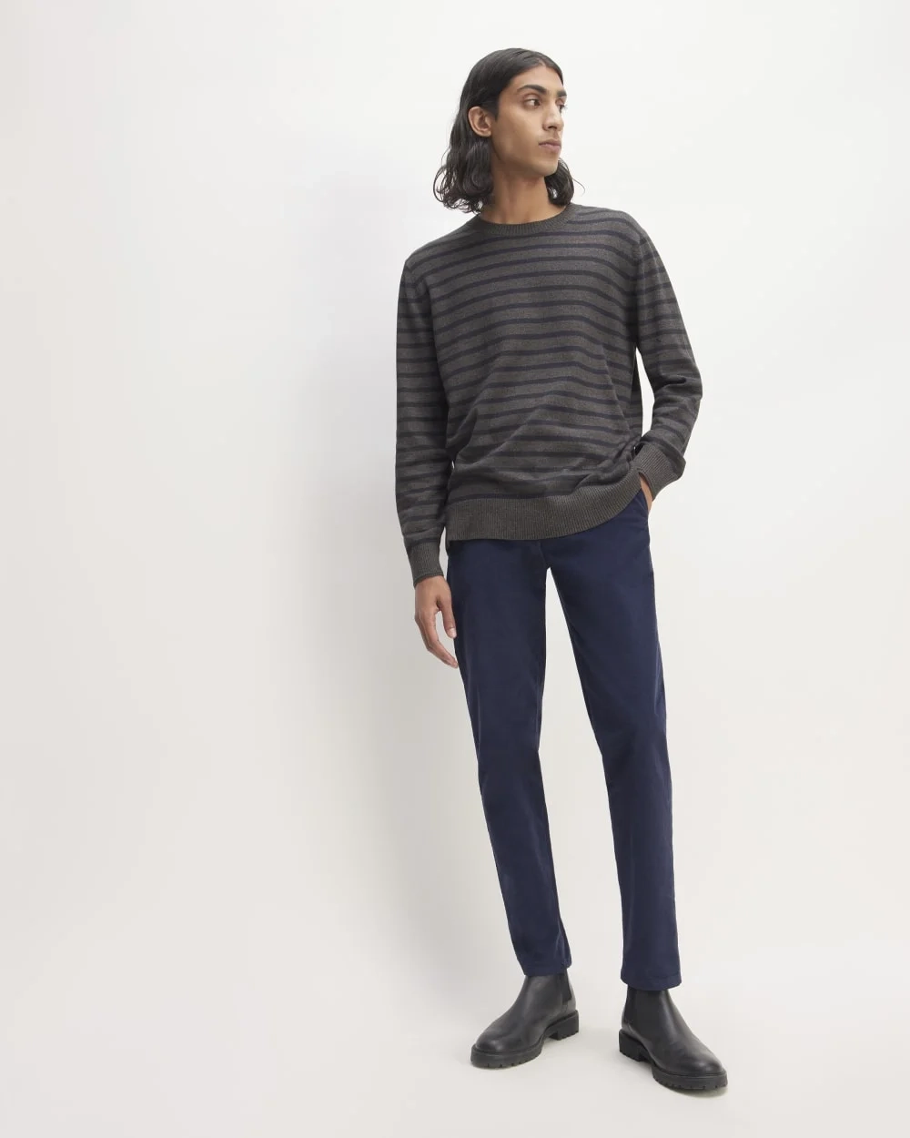 The No-Sweat Sweater | Uniform | Heathered Midnight / Heathered Ash (5)