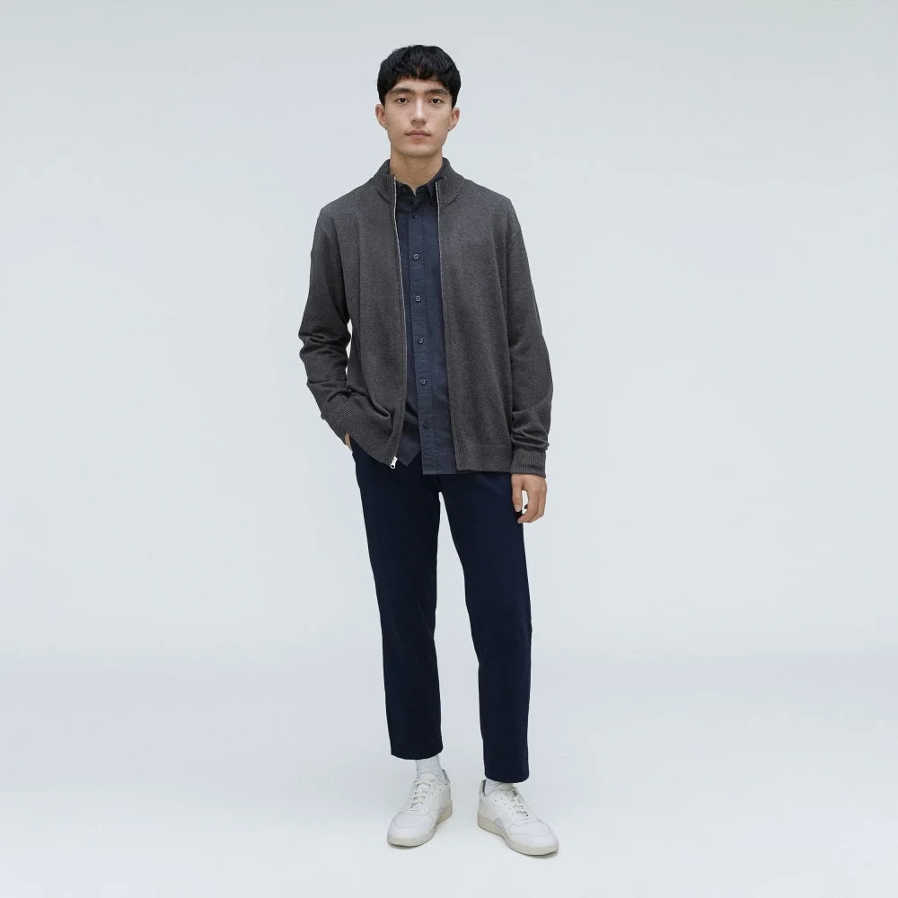 The No-Sweat Full Zip Sweater | Heather Ash (5)
