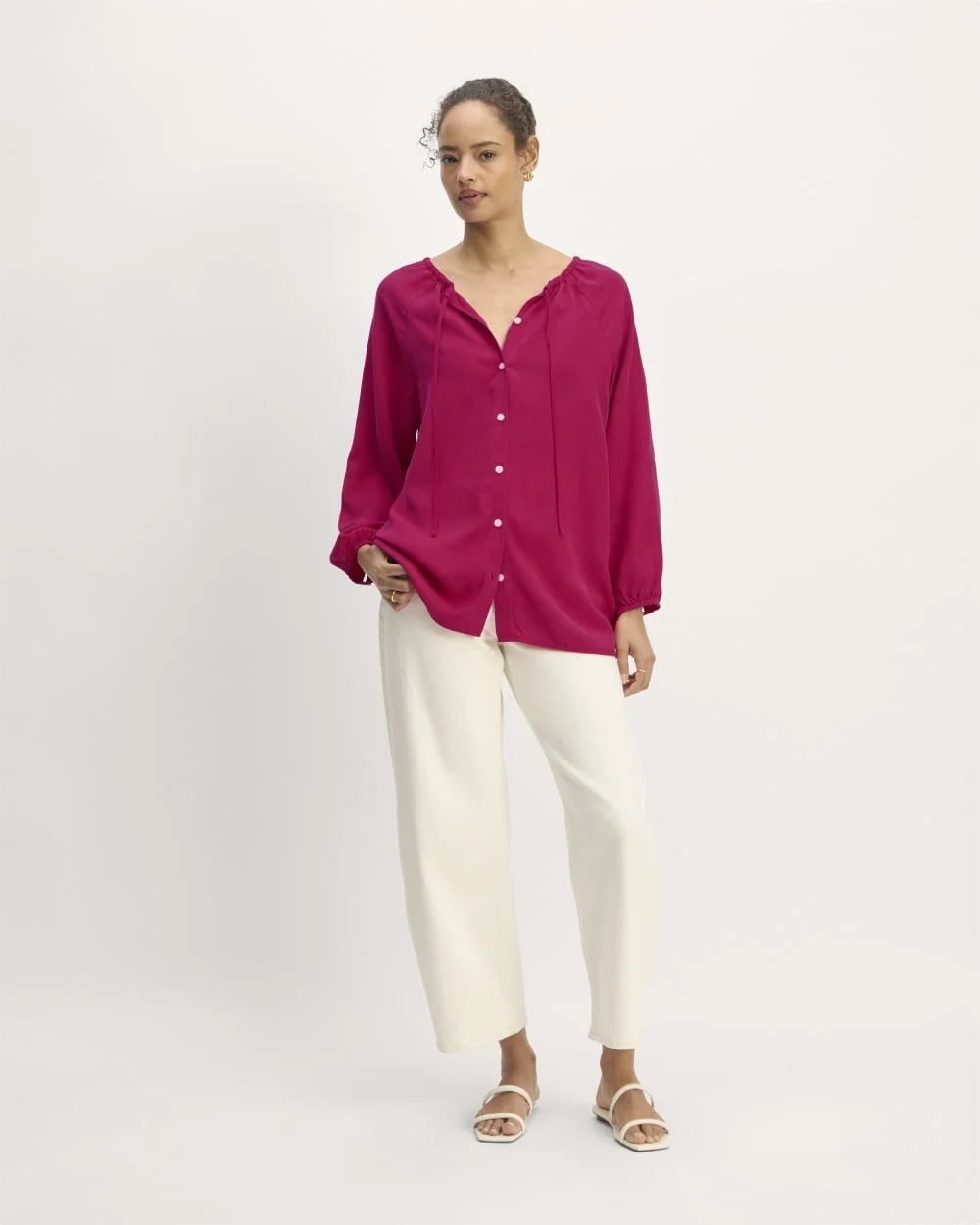 The Gathered Shirt in Butterlite | Red Currant (6)
