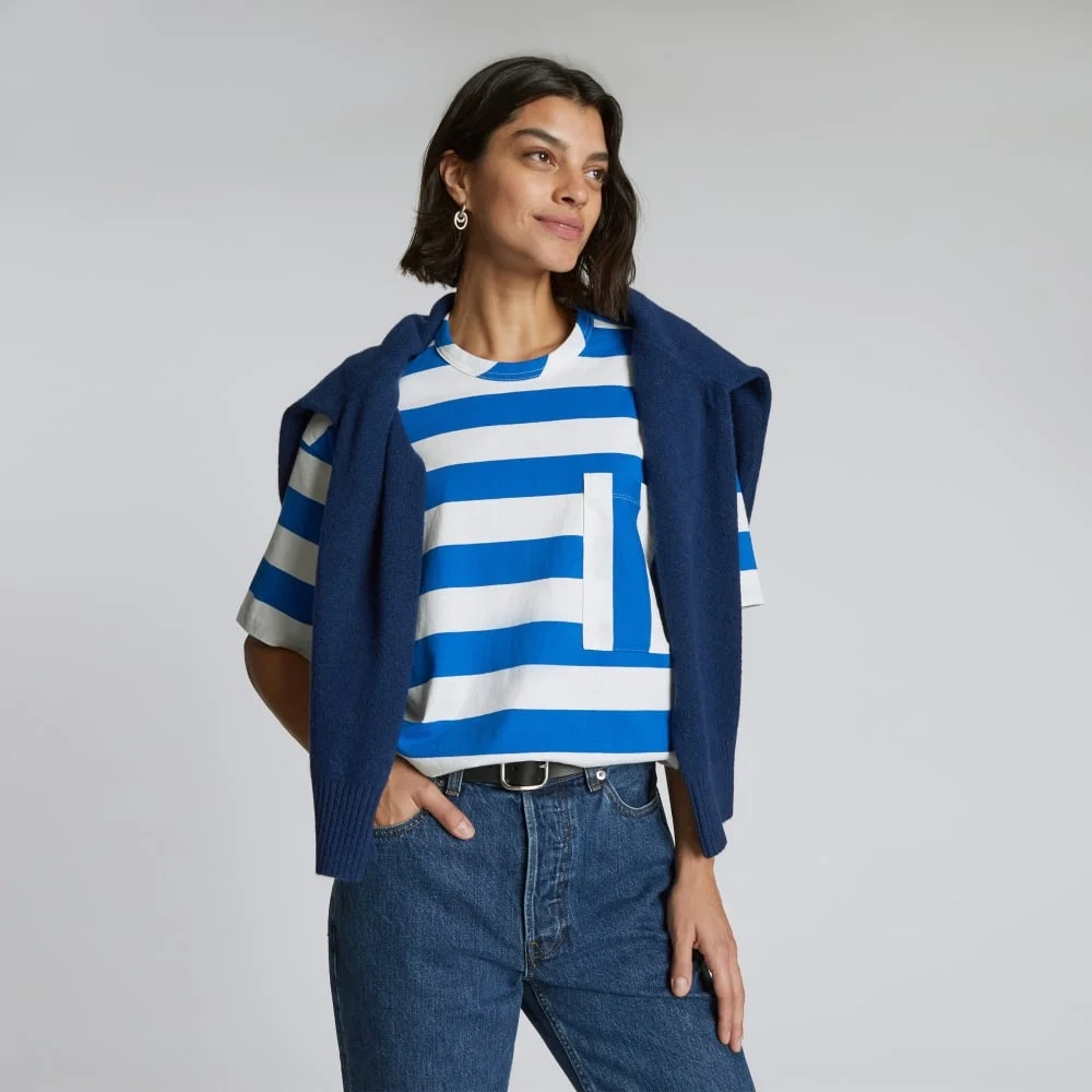 The Everyone Relaxed Tee | Lapis Blue / Canvas Tan (5)