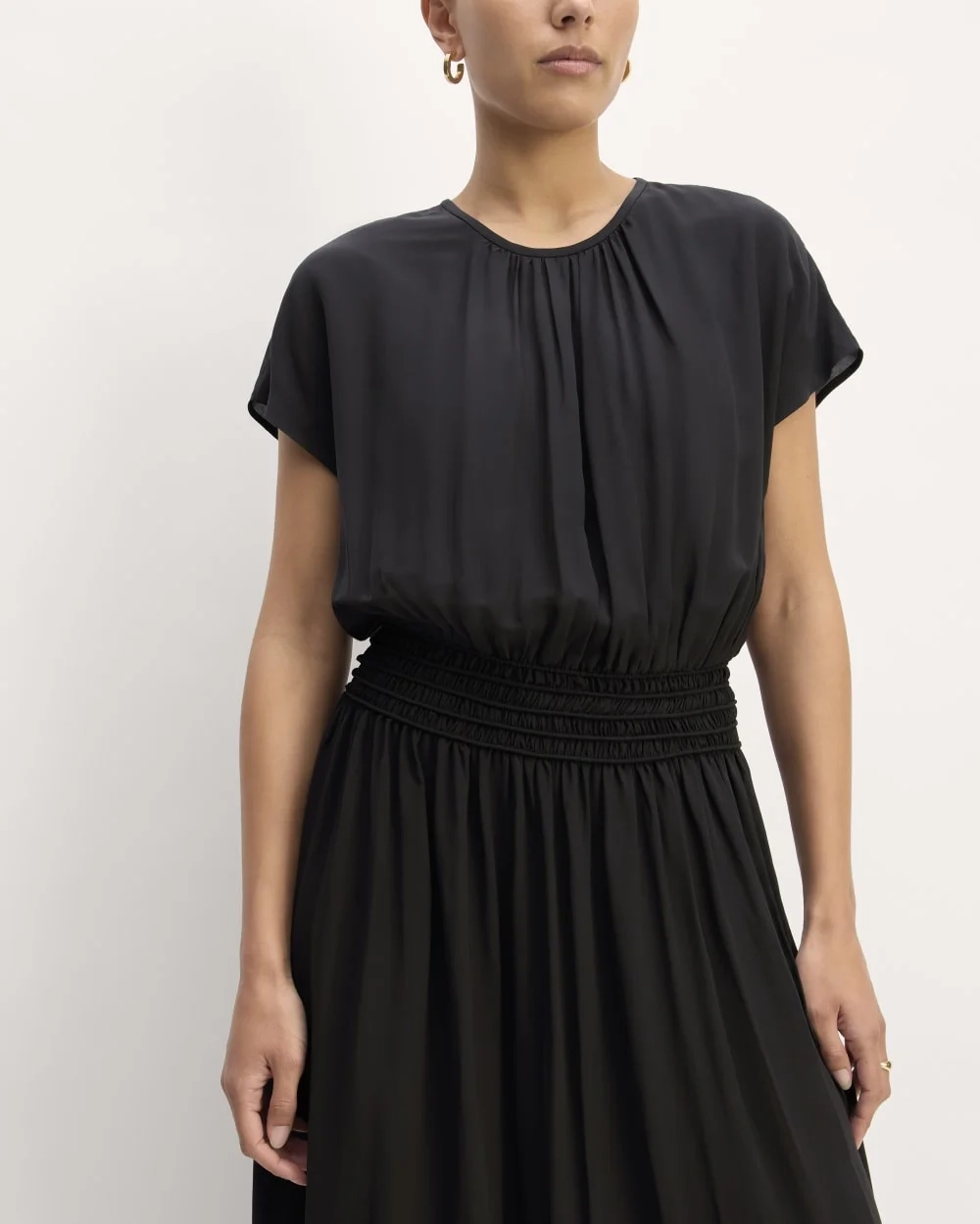 The Gathered Midi Dress | Black (4)