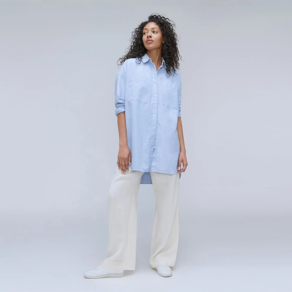 The Way Long Oxford Shirt | Light Blue (6)