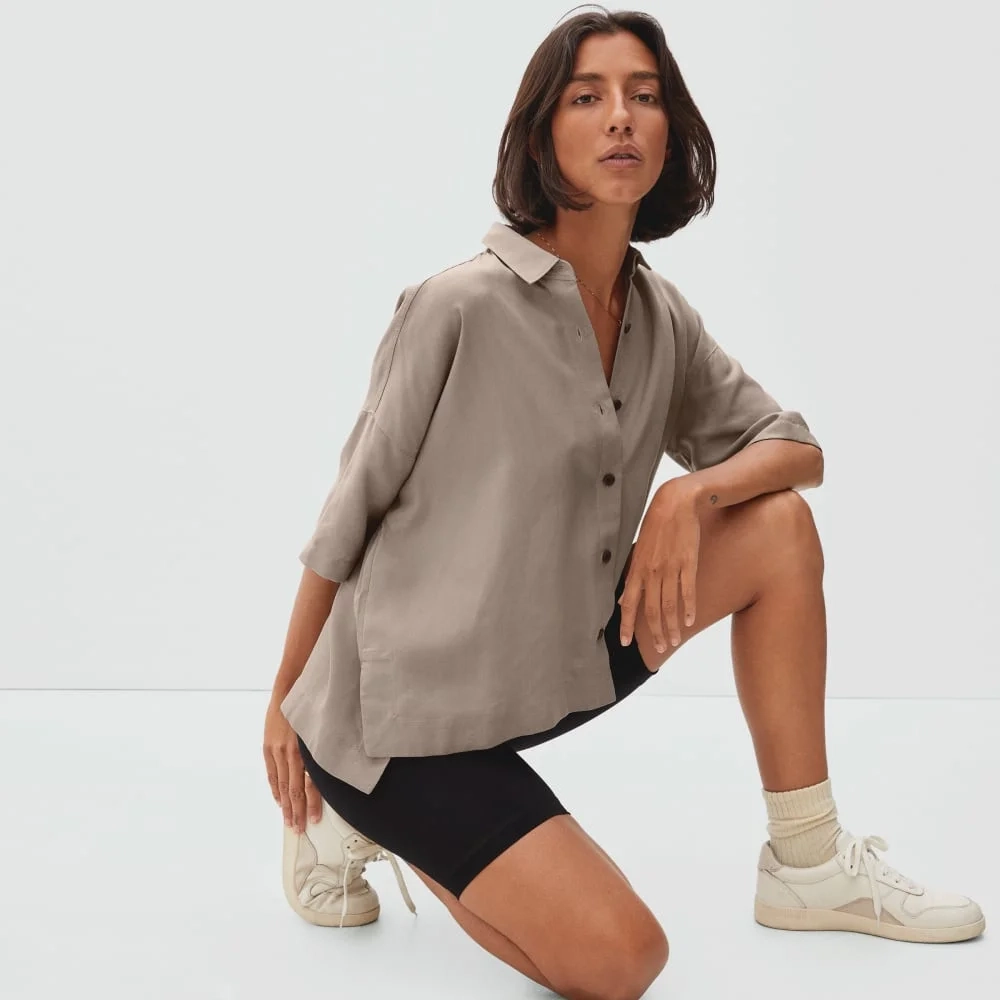 The Drapey Square Shirt | Burnt Sugar (4)