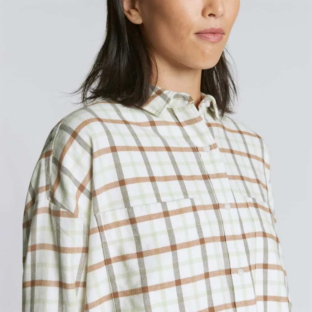 The Boxy Flannel | Seafoam / Tobacco Brown Plaid (6)