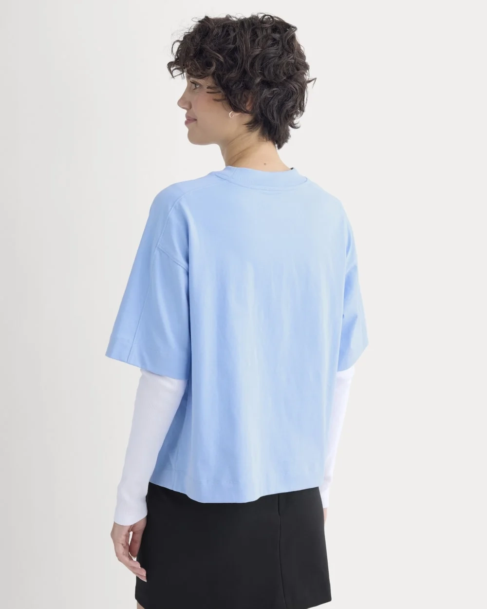 Oversized Seamed Tee | Open Air Blue (4)