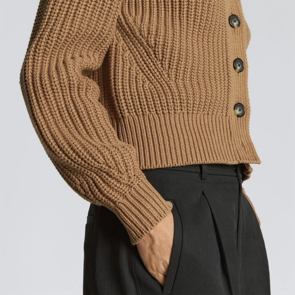 The Texture Cotton Cardigan | Cappuccino (2)