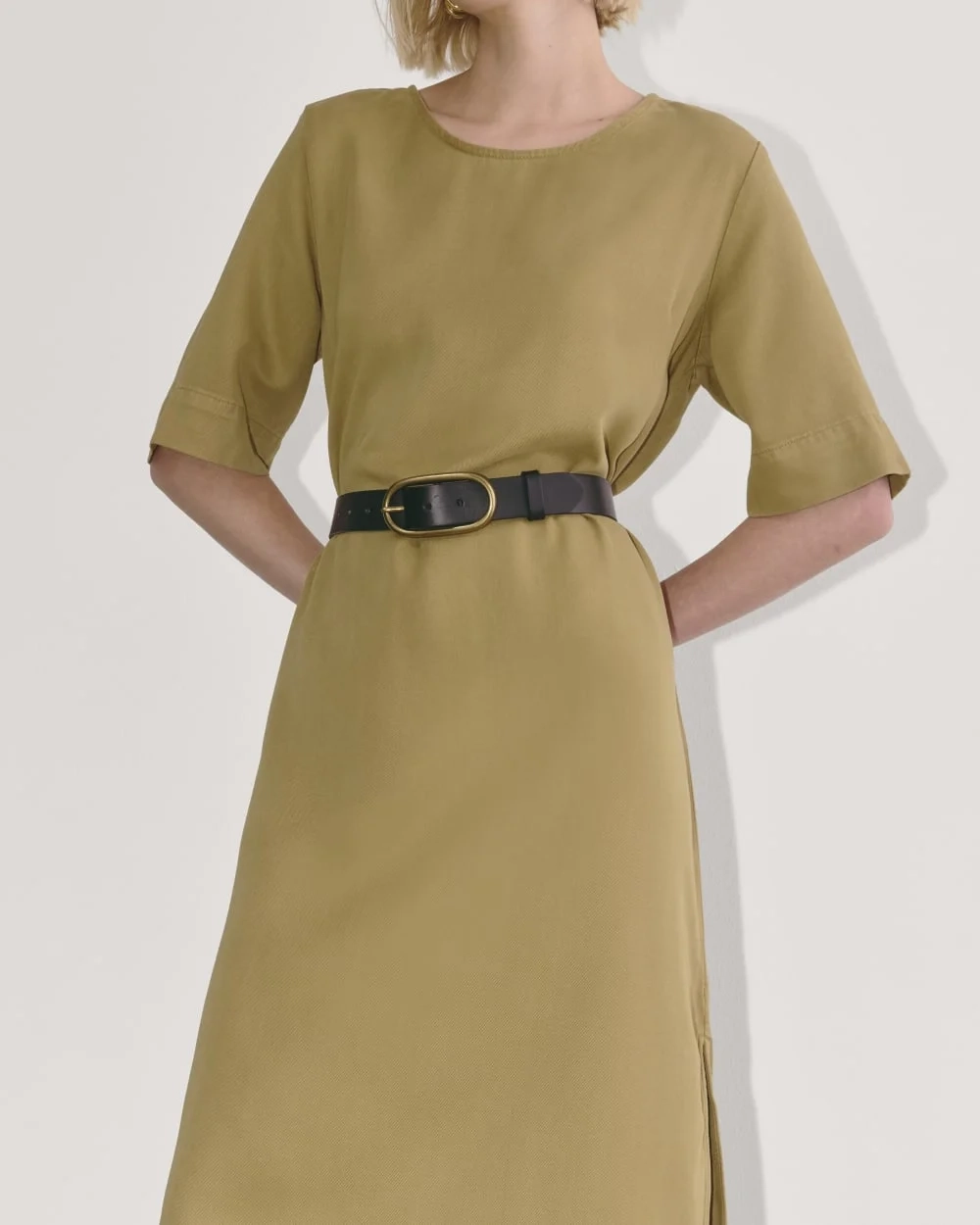 The Relaxed T-Shirt Dress in Buttersoft | Fennel Seed (7)