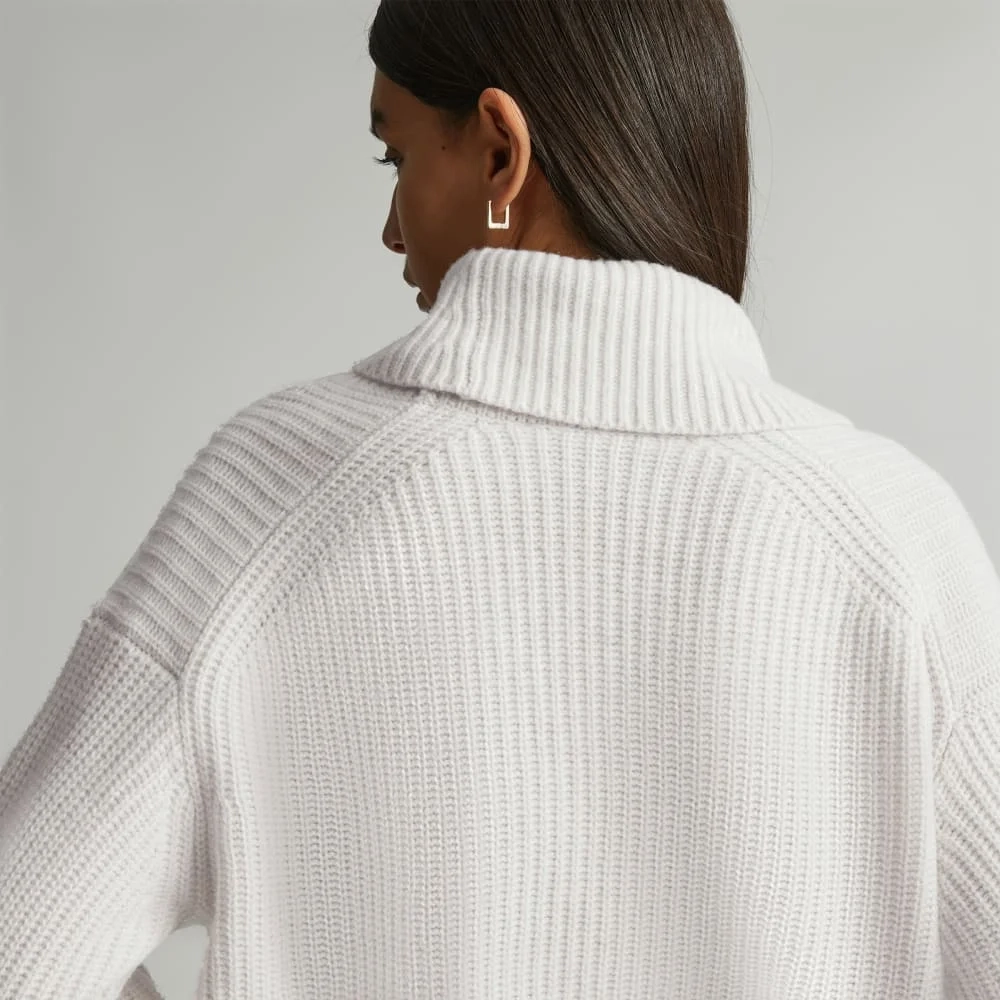 The Felted Merino Shawl Collar Sweater | Heathered Oat (6)