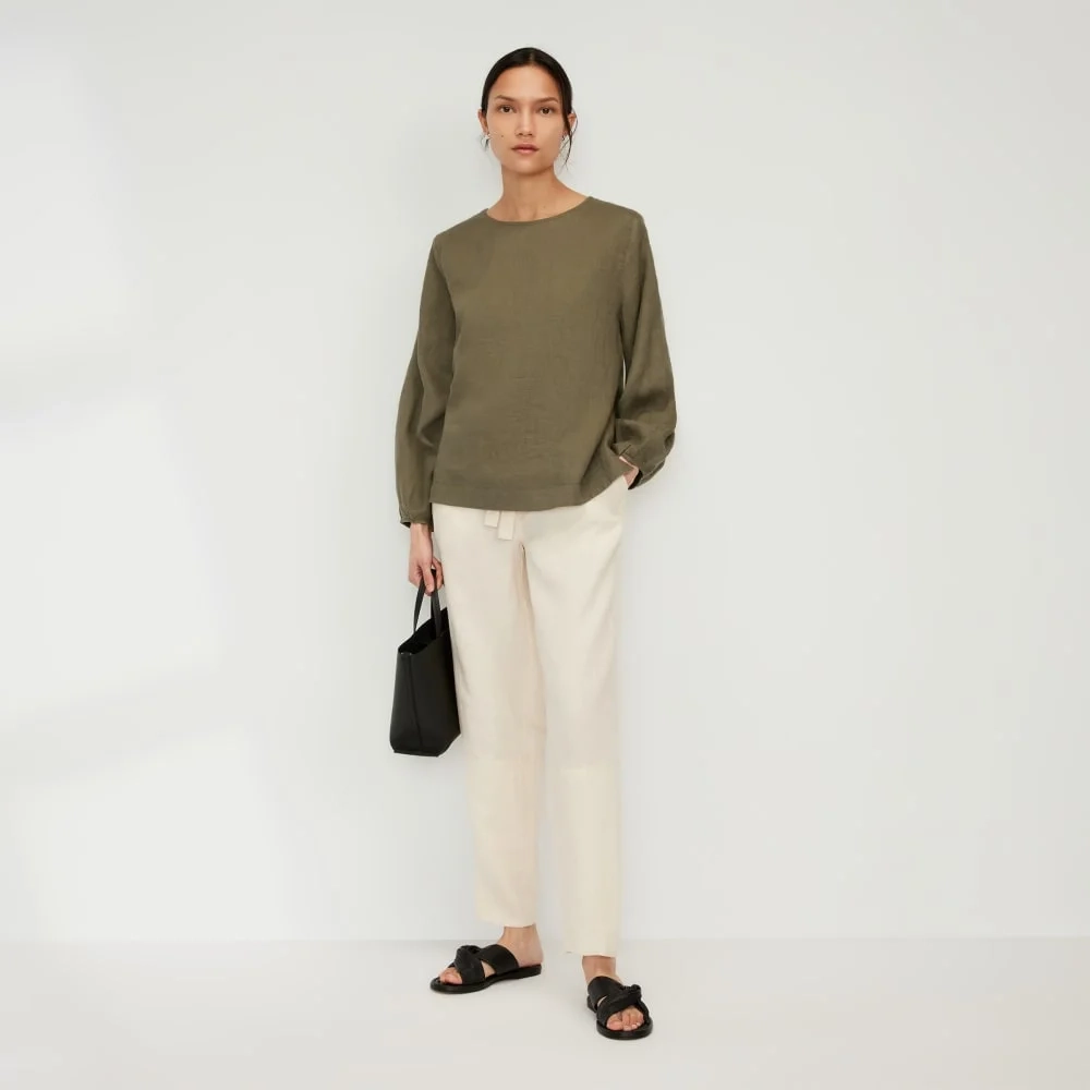 The Linen Long-Sleeve Top | Kalamata (5)