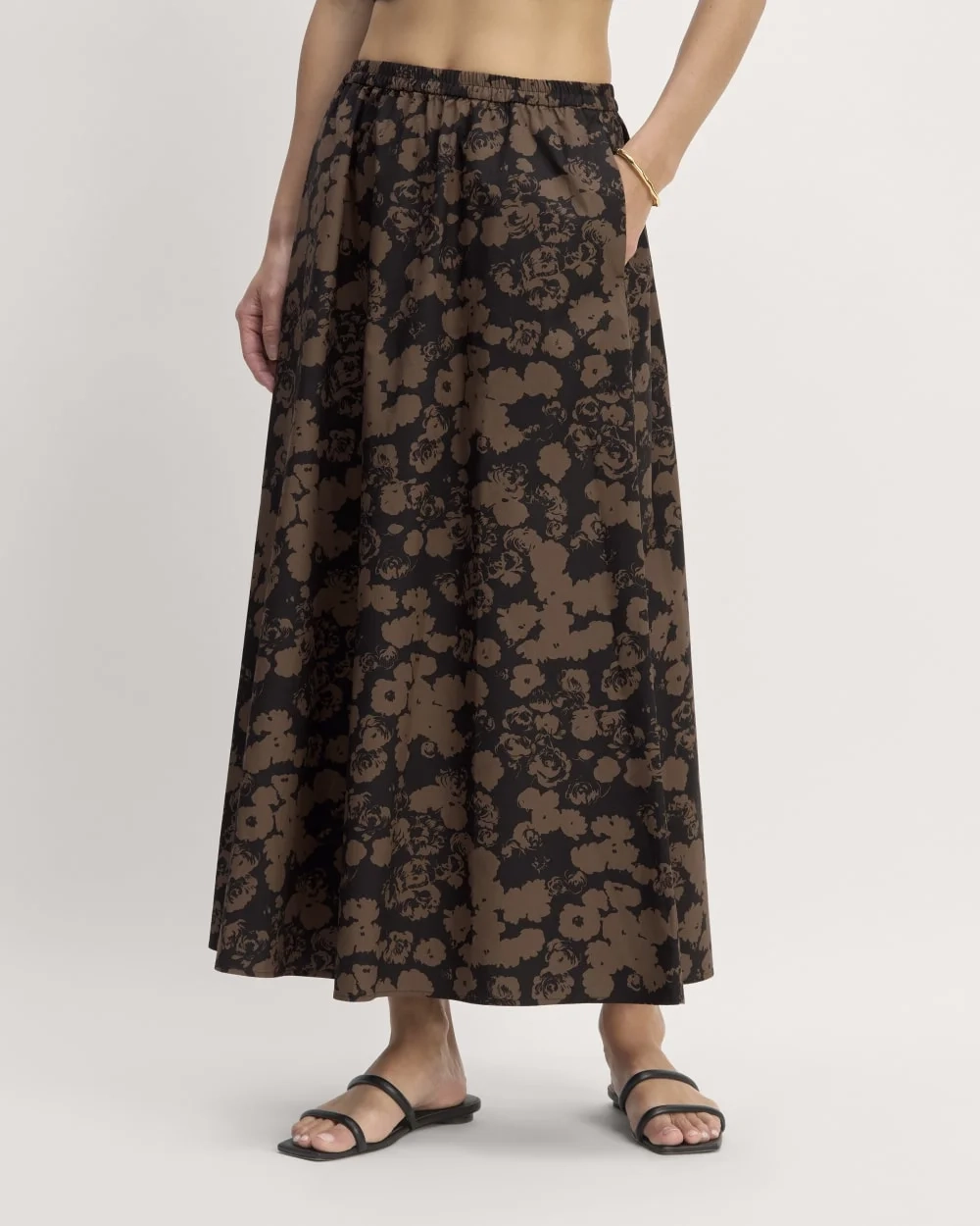 The Supima® Pull-On Maxi Skirt | Black / Cocoa Floral (5)