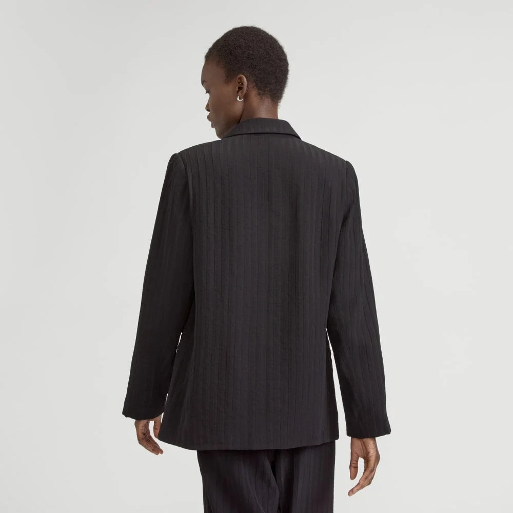 The Drapey City Stripe Blazer | Black (6)
