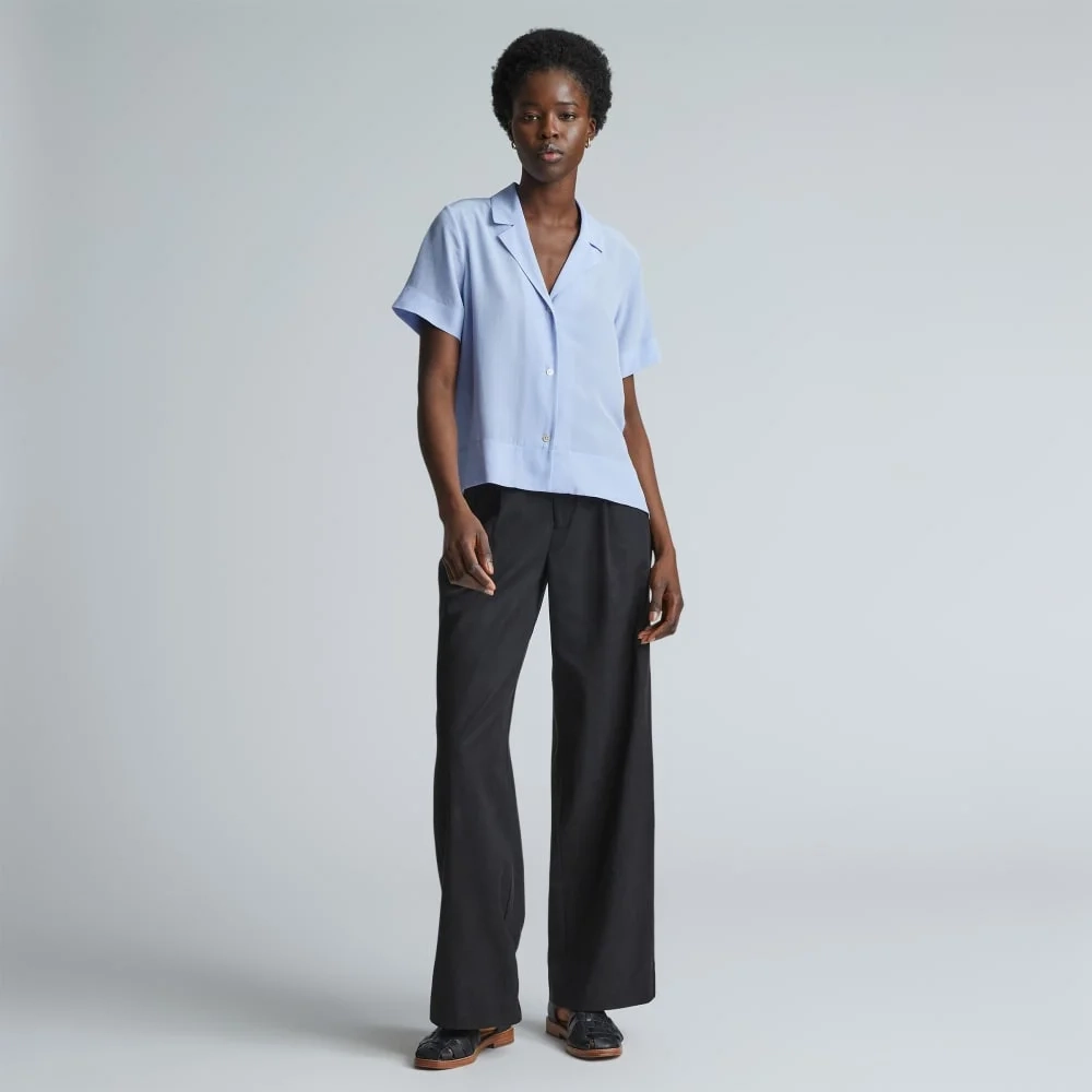 The Notch Shirt in Washable Silk | Periwinkle (4)